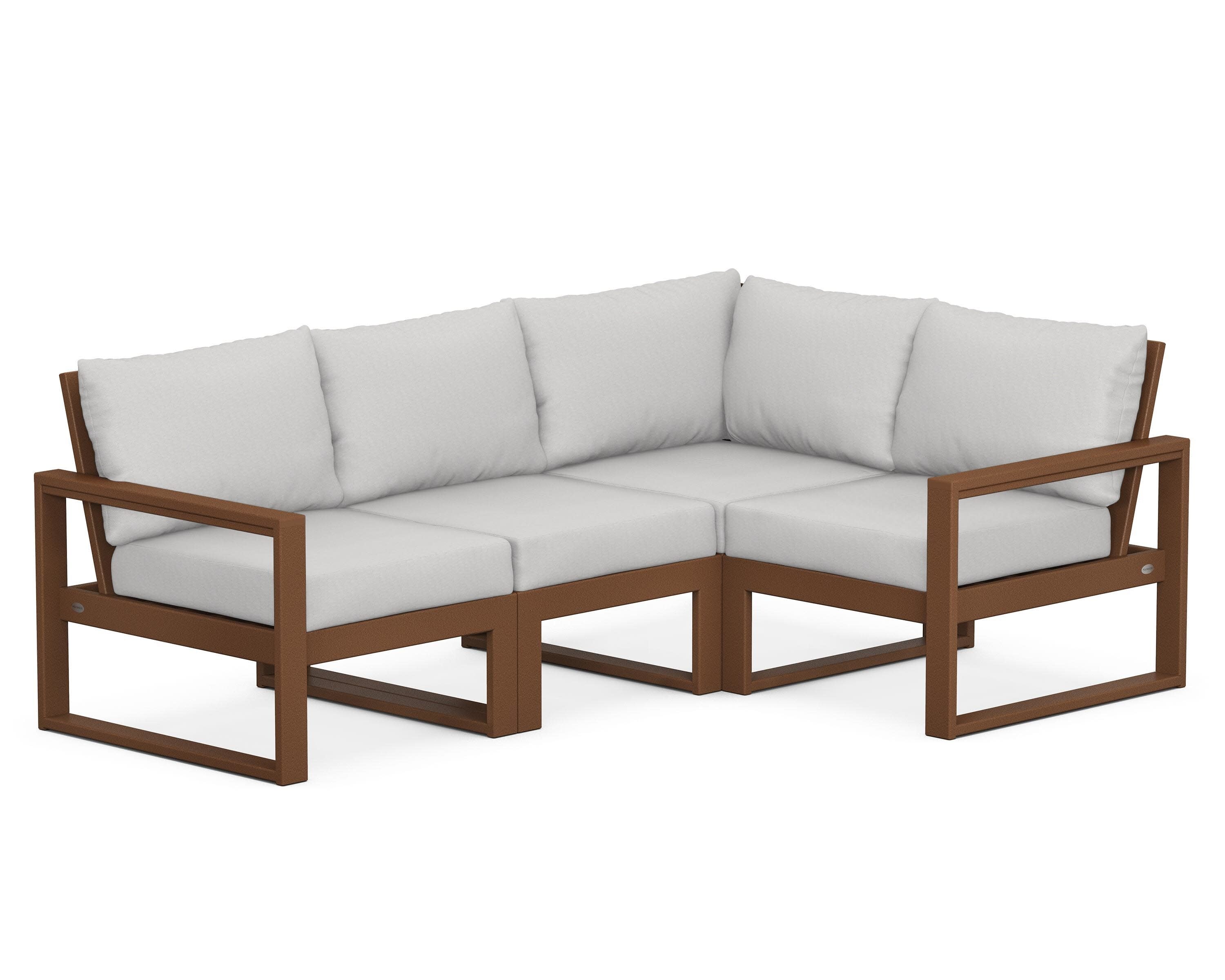 EDGE 4-Piece Modular Deep Seating Set in Teak / Diamond in the Rough