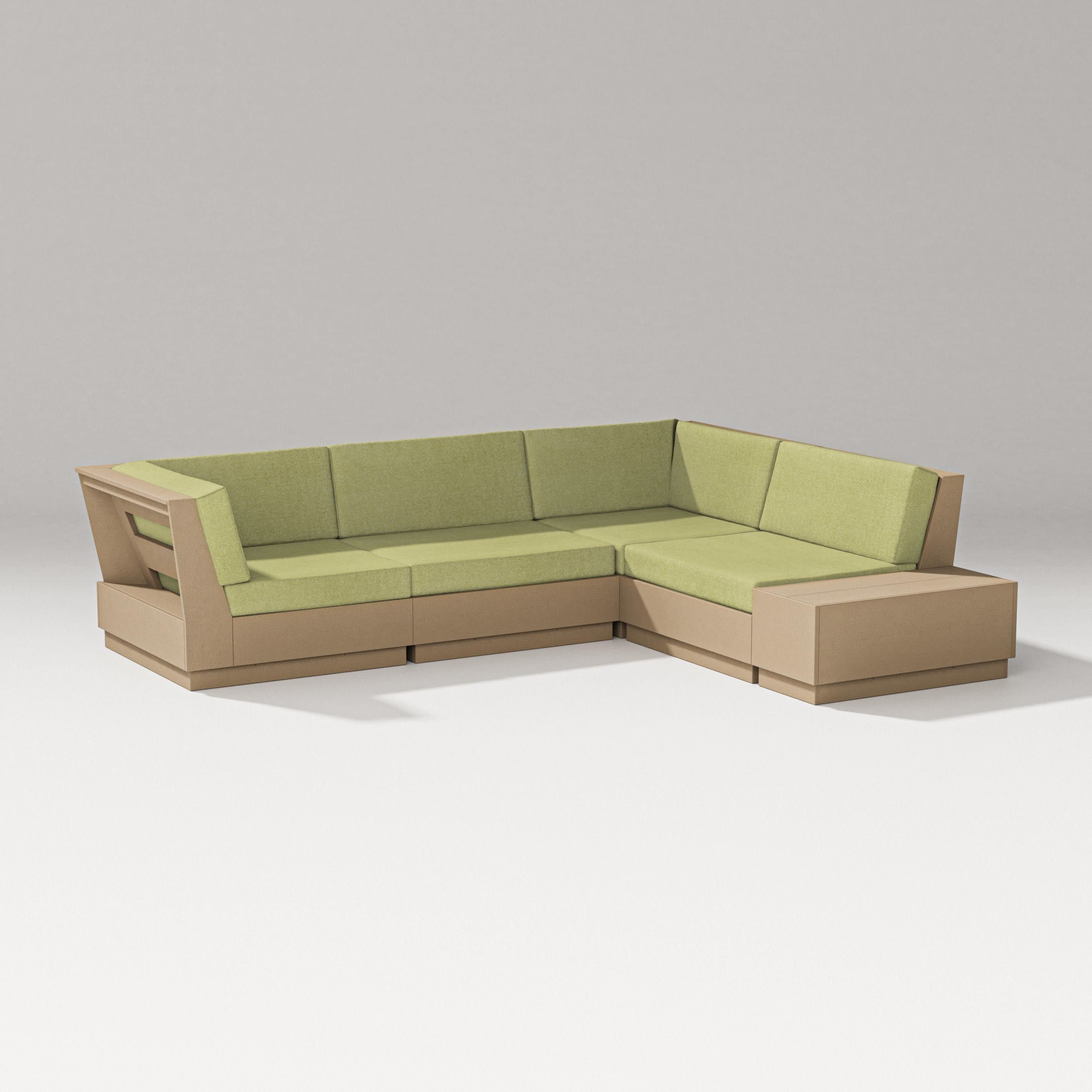 Elevate Corner Sectional in Vintage Sahara / Chartreuse Boucle