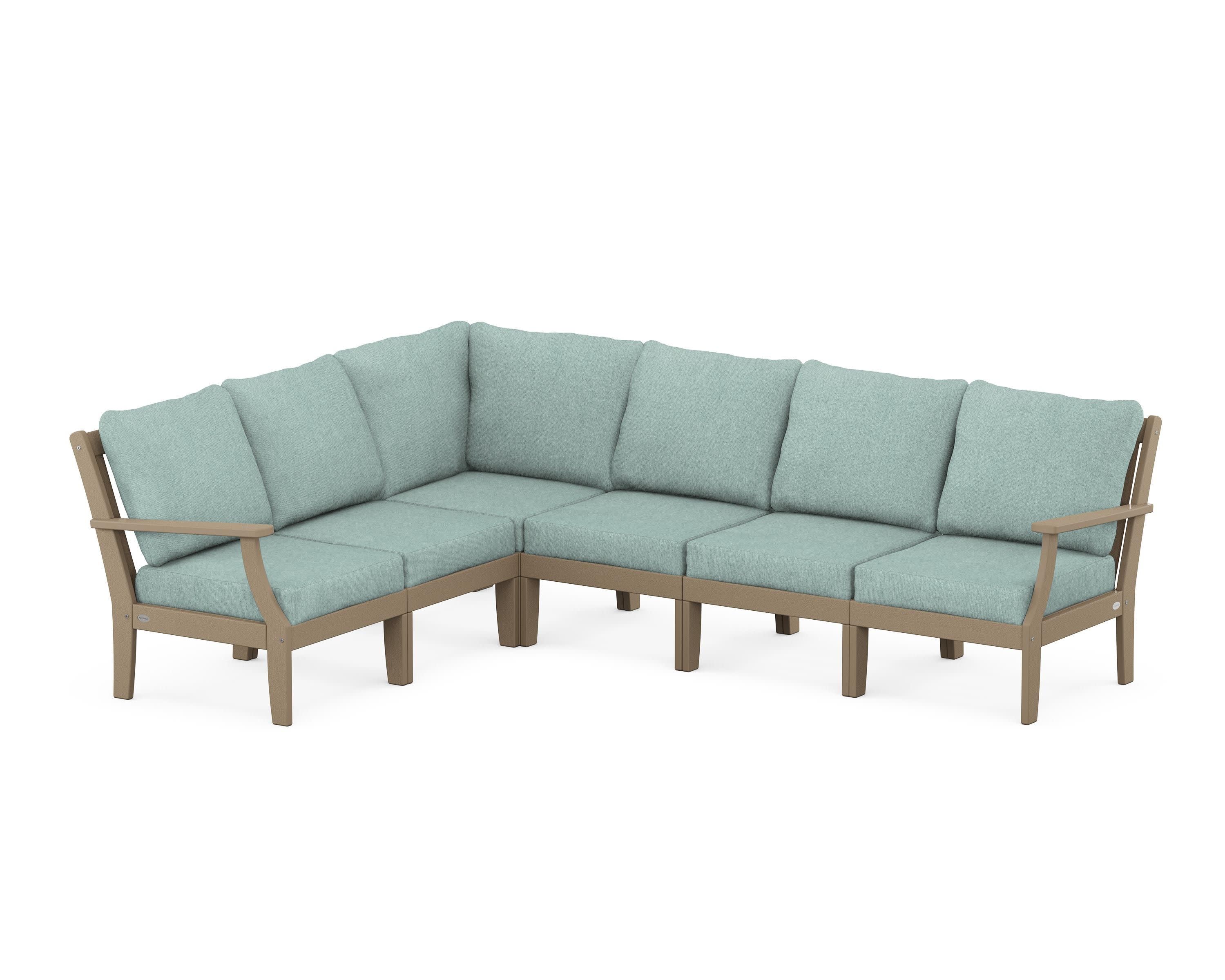 Braxton Modular 6-Piece Deep Seating Set in Vintage Sahara / Glacier Spa