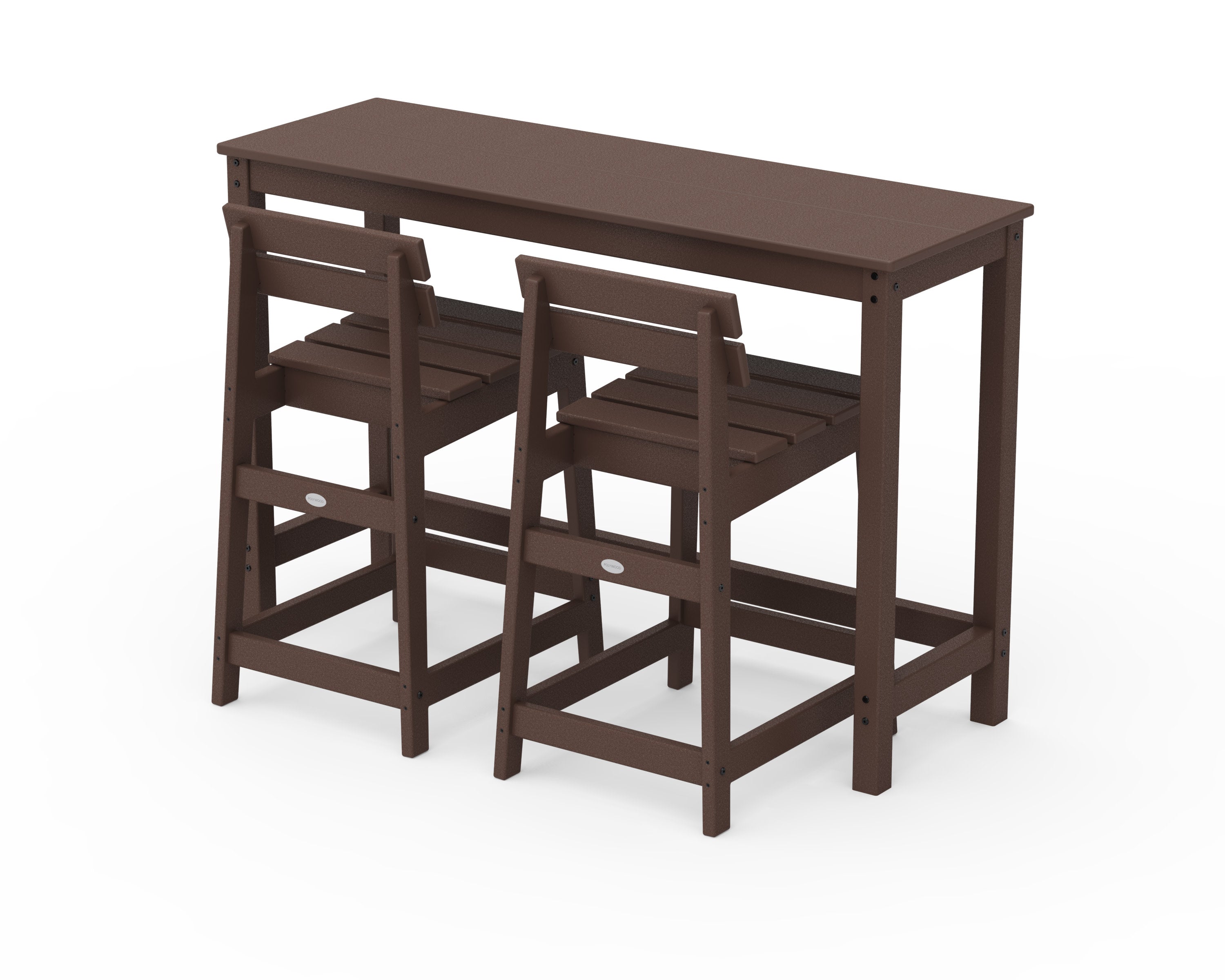 Modern Studio Plaza Lowback Counter Chair 3-Piece Balcony Set in Mahogany