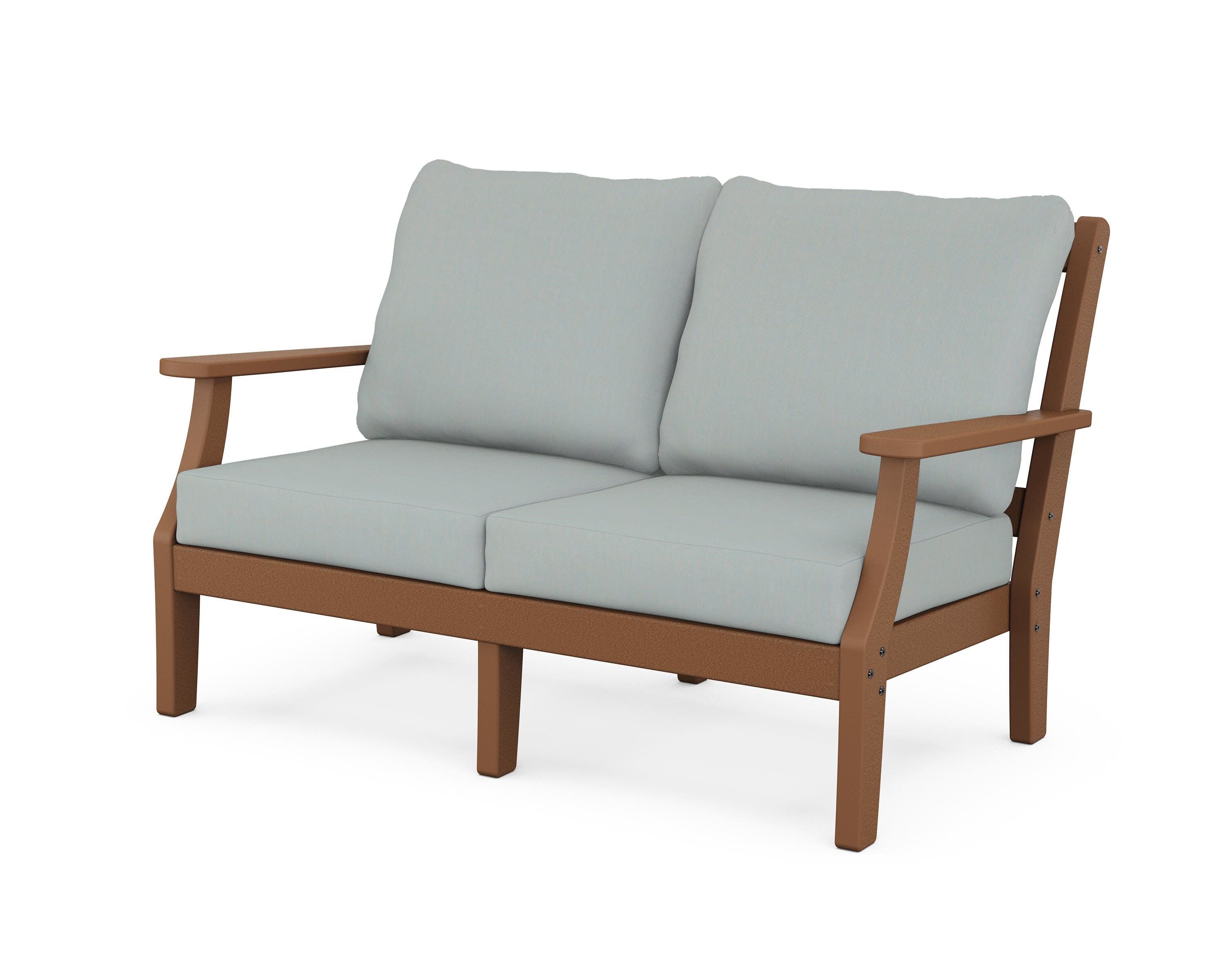 Chinoiserie Deep Seating Loveseat in Teak / Spa