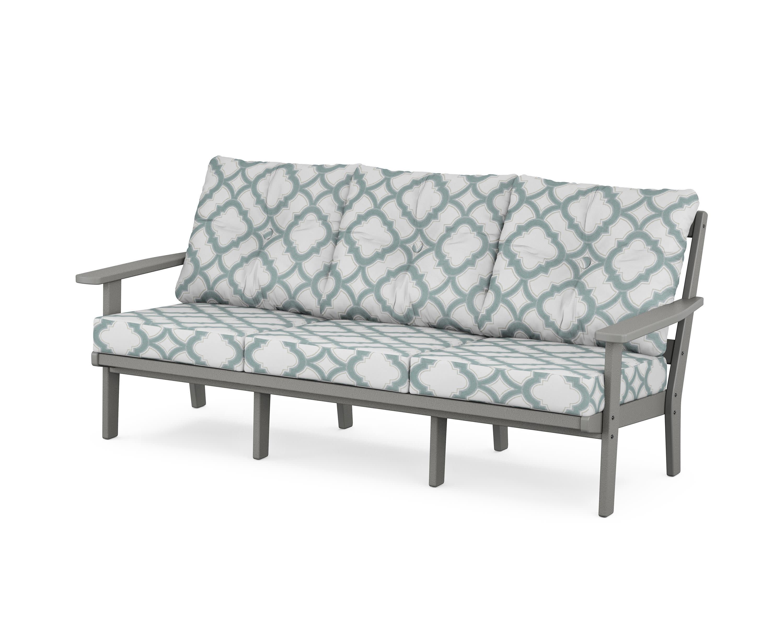 Oxford Deep Seating Sofa in Slate Grey / Trellis Glacier Spa