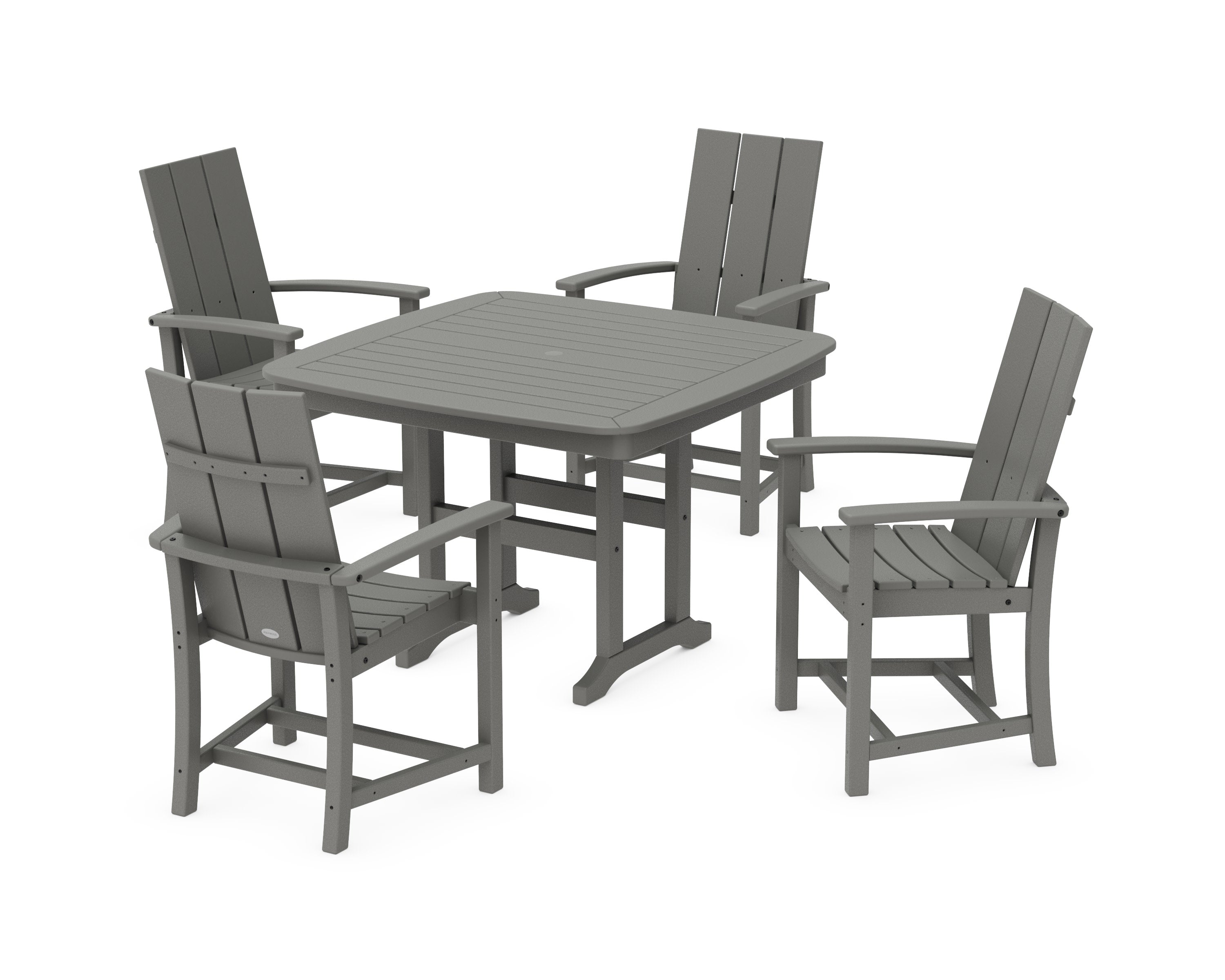 Modern Adirondack 5-Piece Dining Set with Trestle Legs