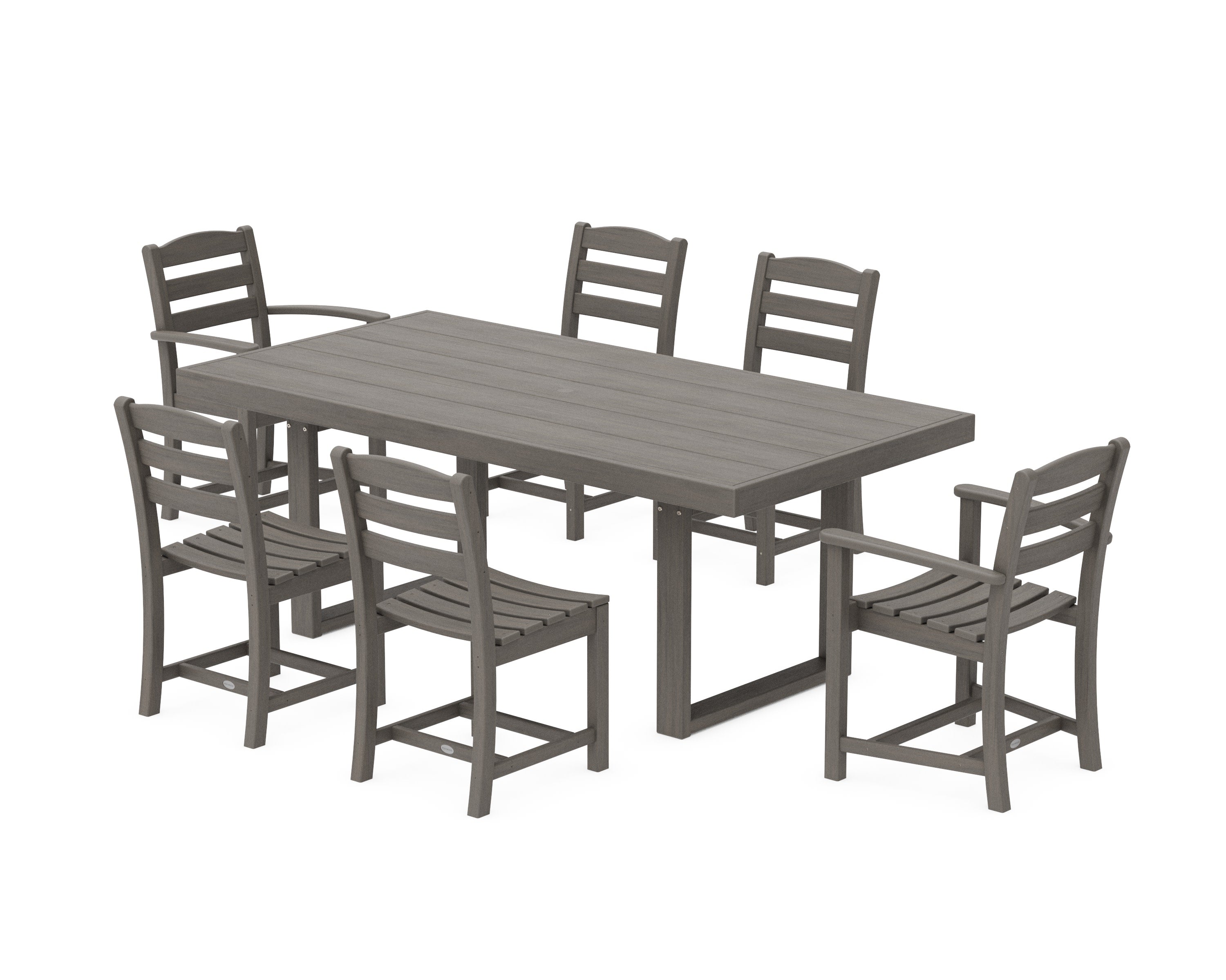 La Casa Caf 7-Piece Dining Set in Driftwood