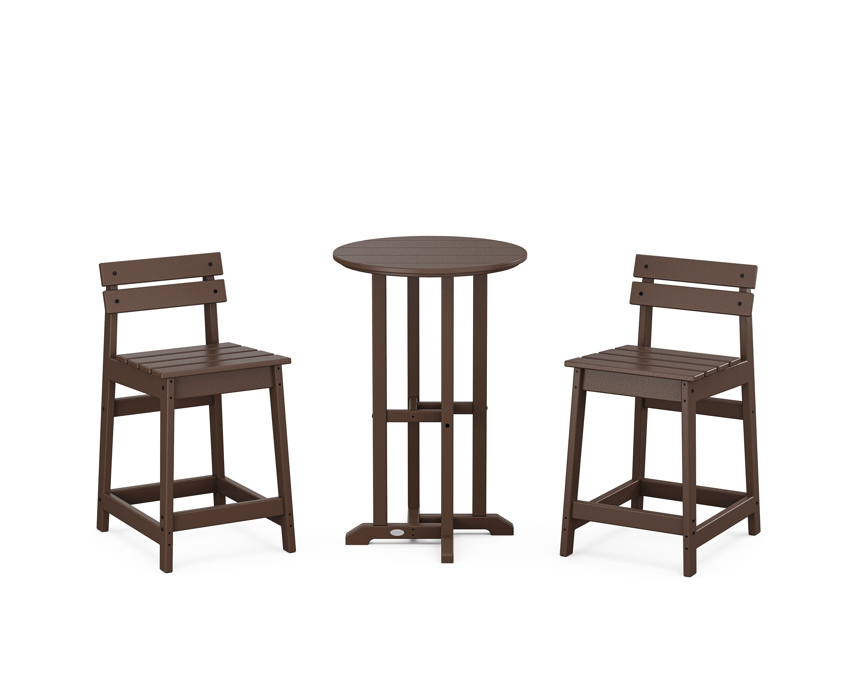 Modern Studio Plaza Lowback 3-Piece Bistro Counter Set in Mahogany