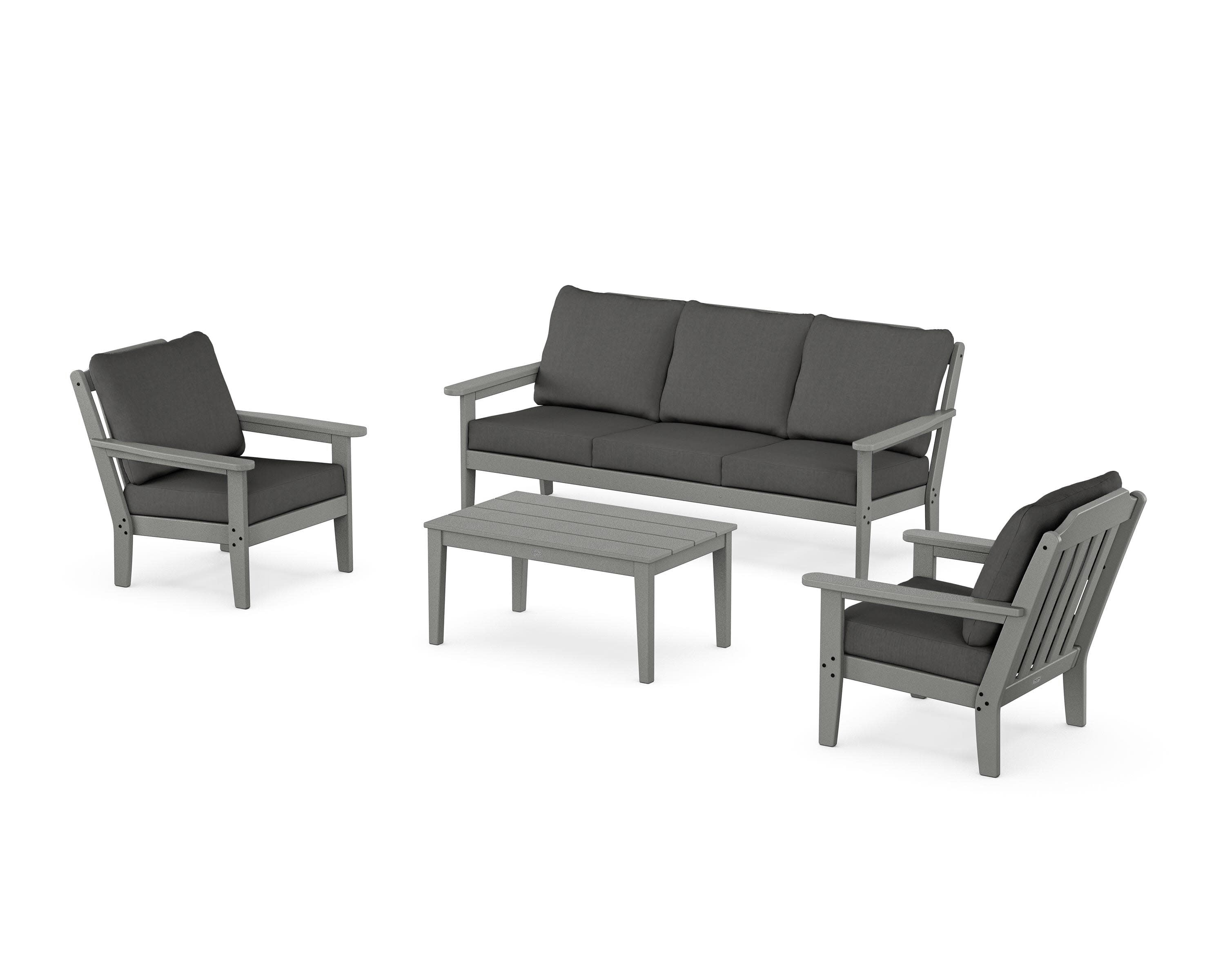 Cottage 4-Piece Deep Seating Set with Sofa in Slate Grey / Spectrum Carbon