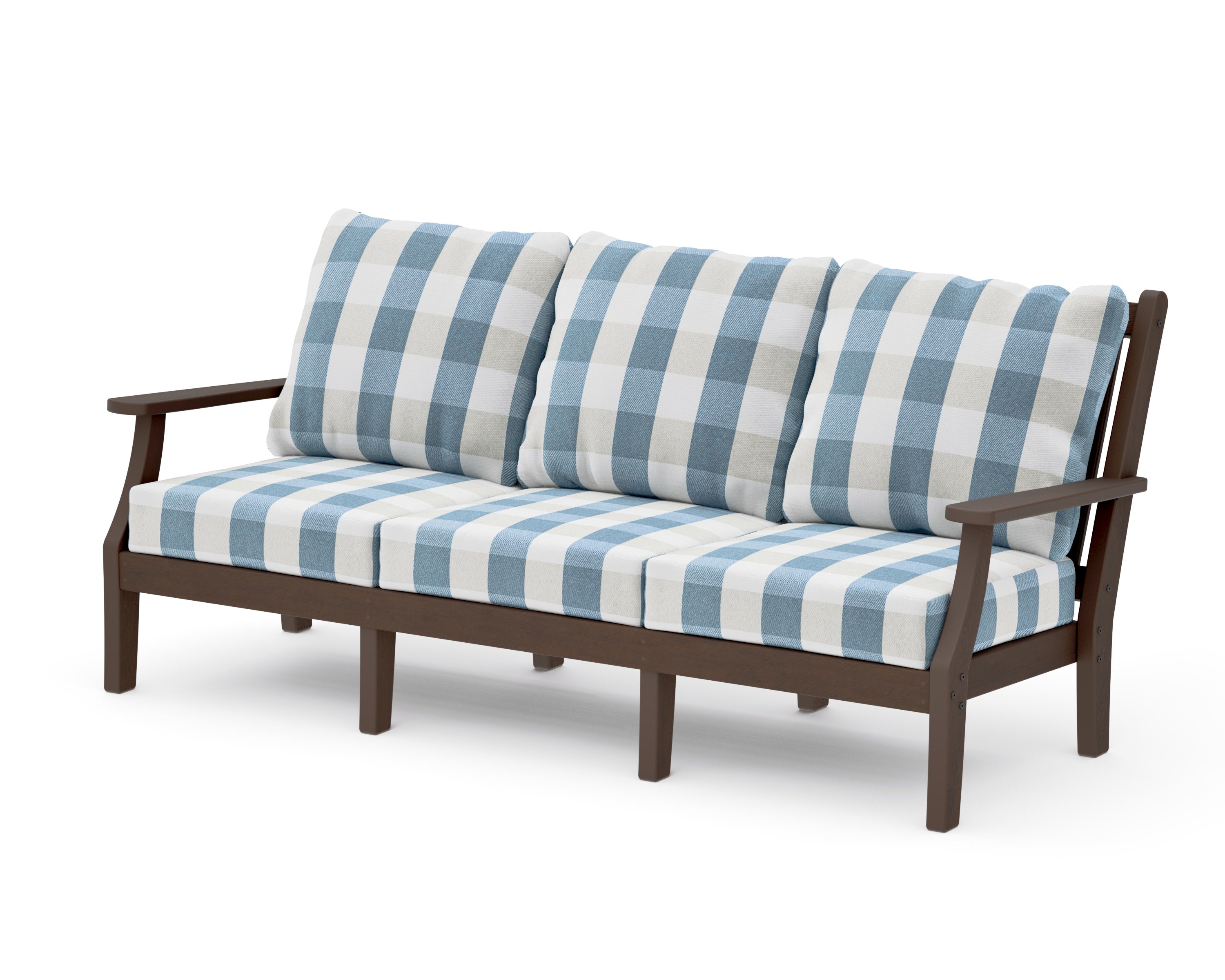 Wovendale Deep Seating Sofa in Kona / Buffalo Plaid Sky Blue