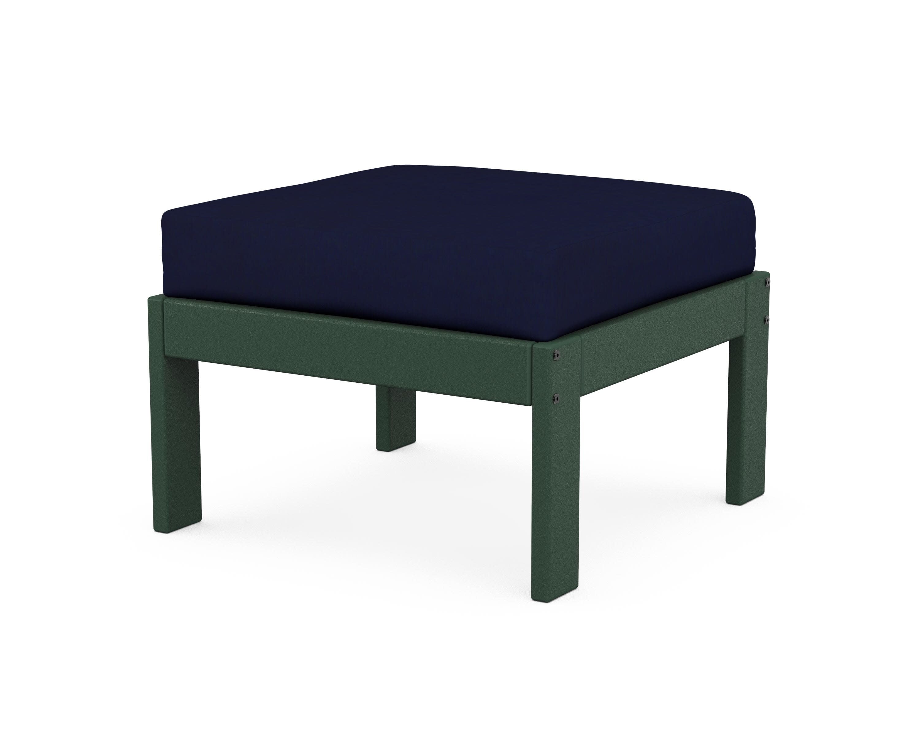 Vineyard Modular Ottoman in Green / Navy
