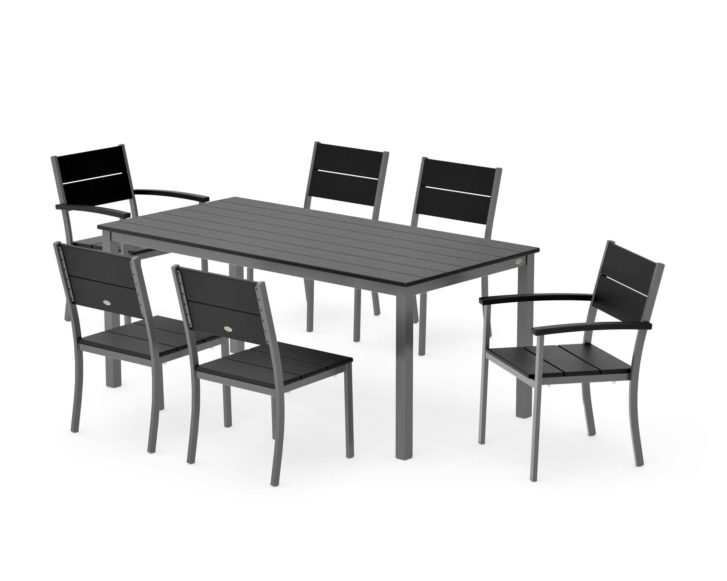 Main Street 7-Piece Dining Set in Charcoal / Black