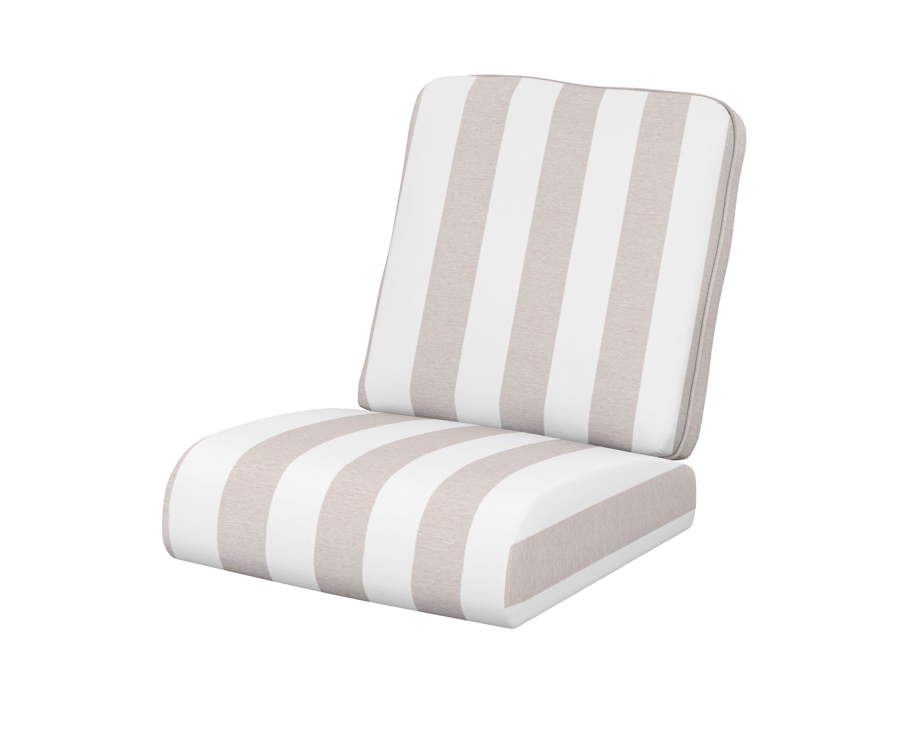 Club Seat/Back Cushion in Cabana Stripe Dune Burlap