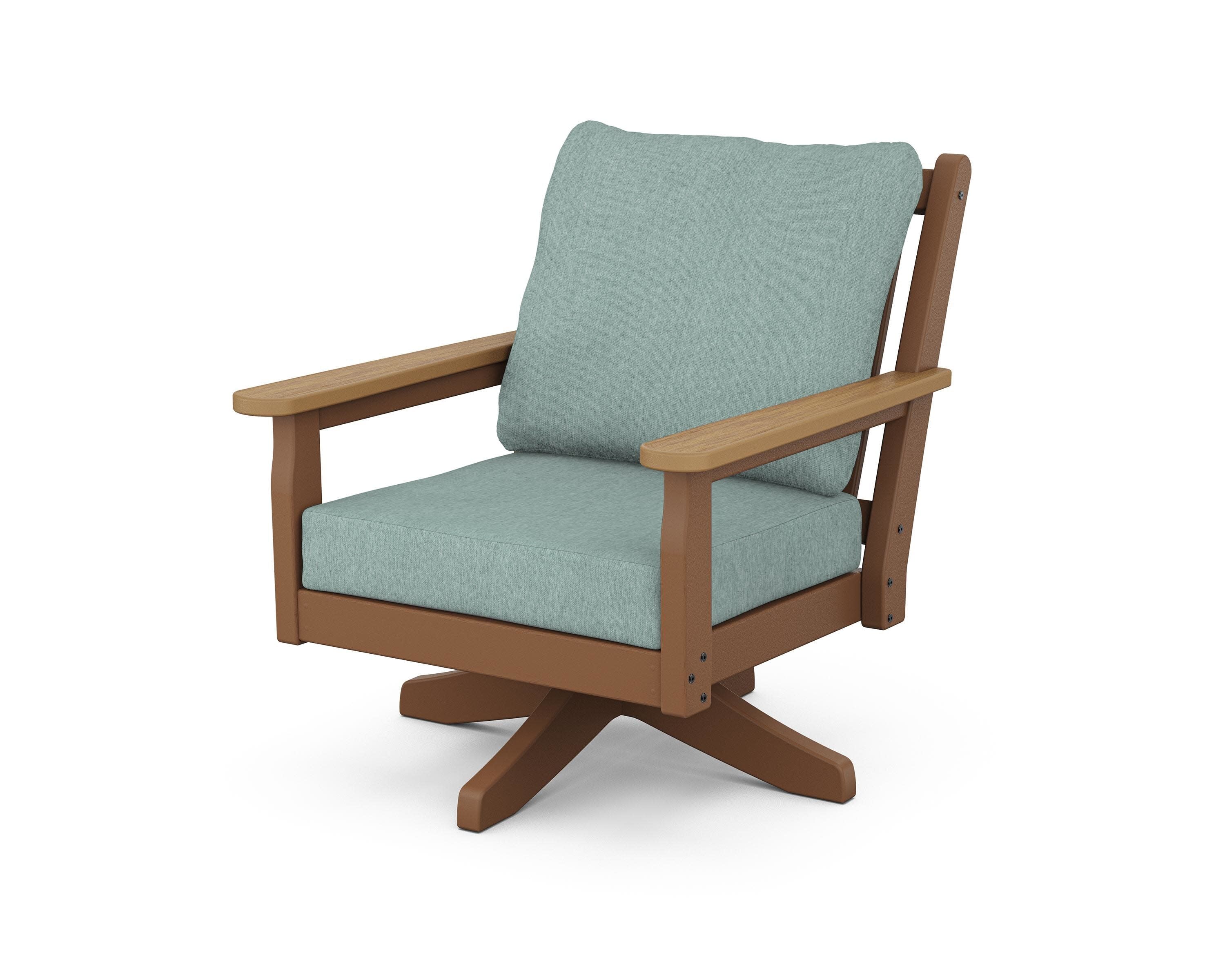 Chippendale Deep Seating Swivel Chair in Teak / Natural / Glacier Spa