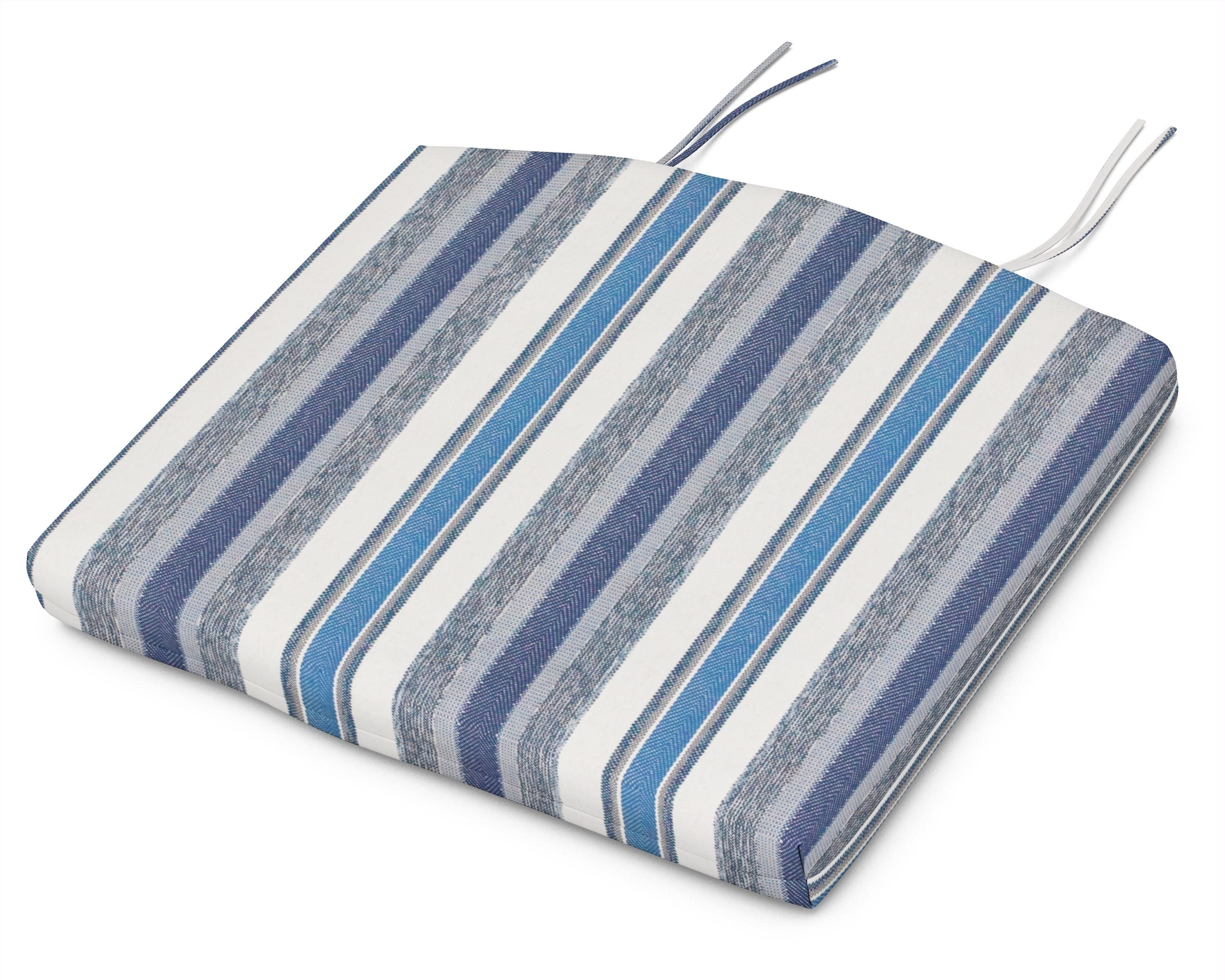 Standard Seat Cushion 18.5"D x 24"W x 2.5"H in Hamptons Stripe