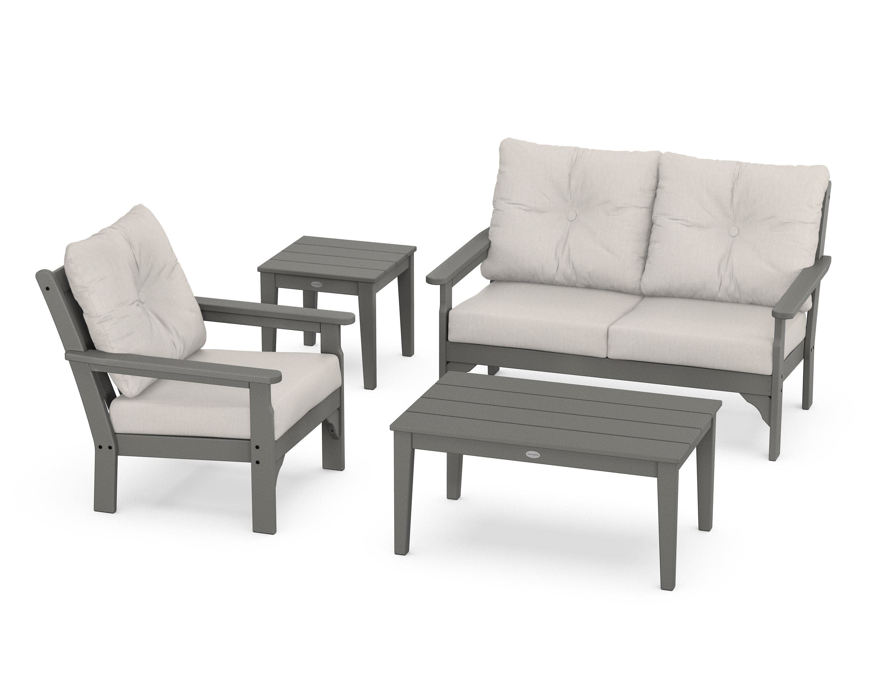 Vineyard 4-Piece Deep Seating Set in Slate Grey / Cast Ash