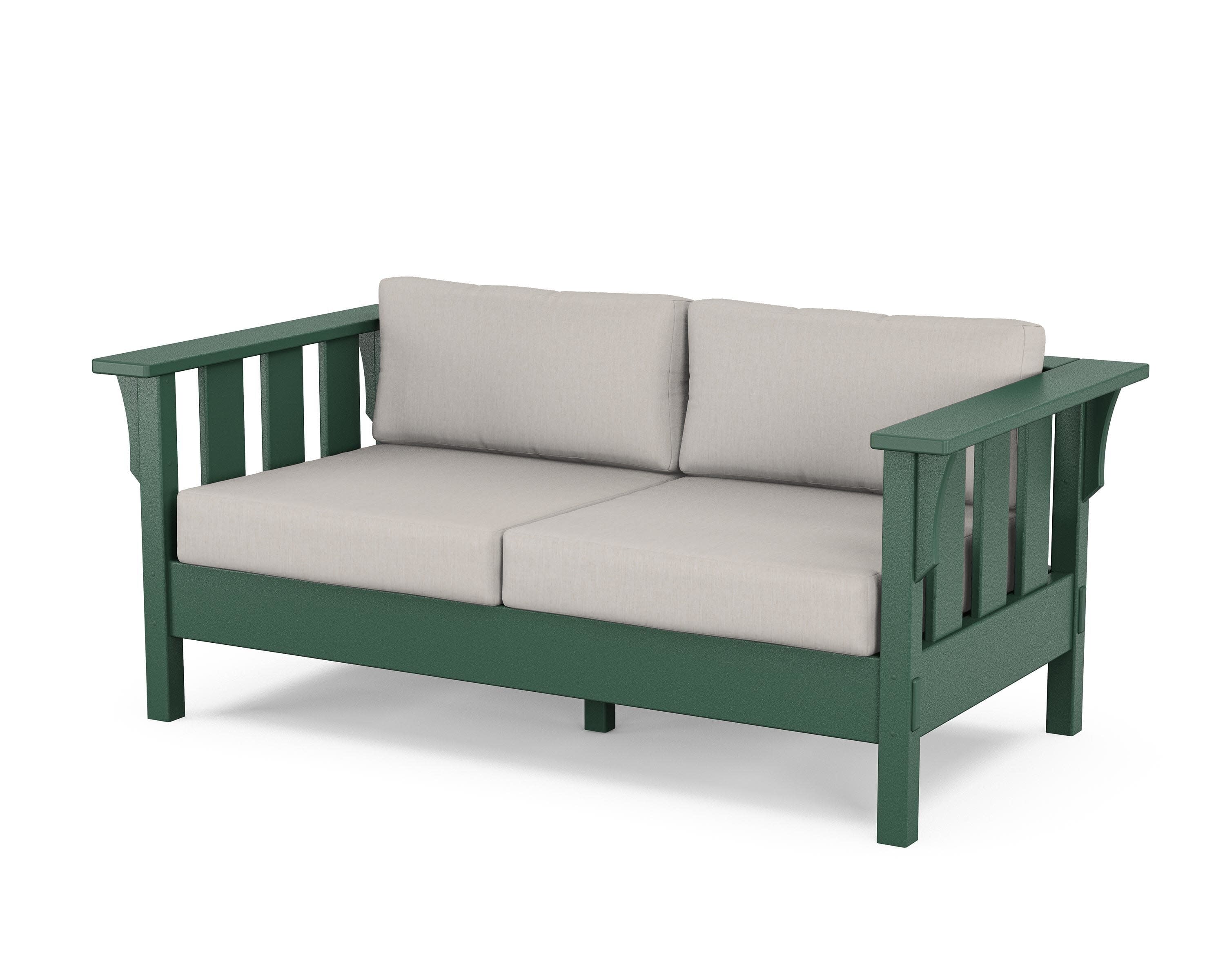 Acadia Deep Seating Loveseat in Green / Cast Ash