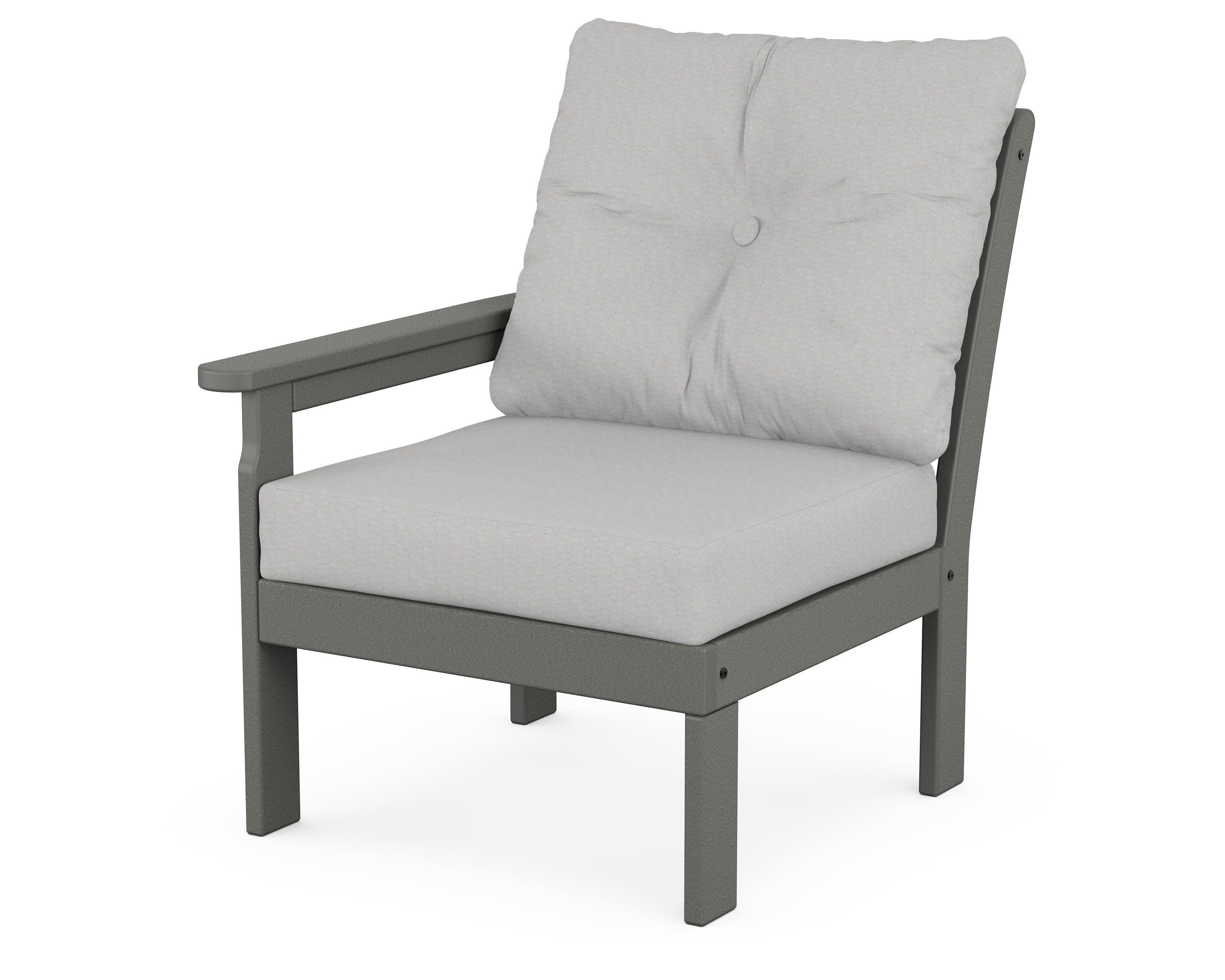 Vineyard Modular Left Arm Chair in Slate Grey / Diamond in the Rough