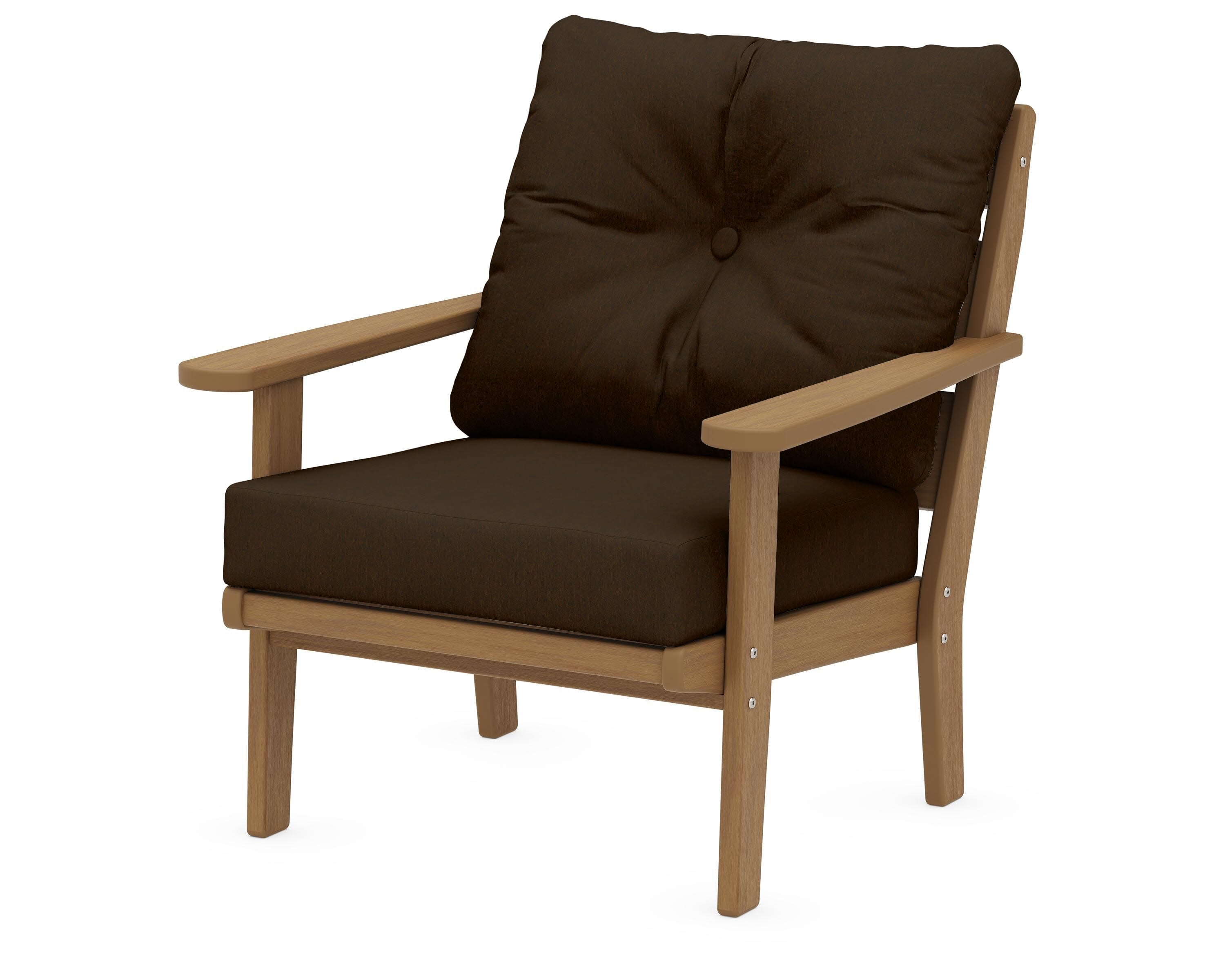 Lakeside Deep Seating Chair in Natural / Canvas Java