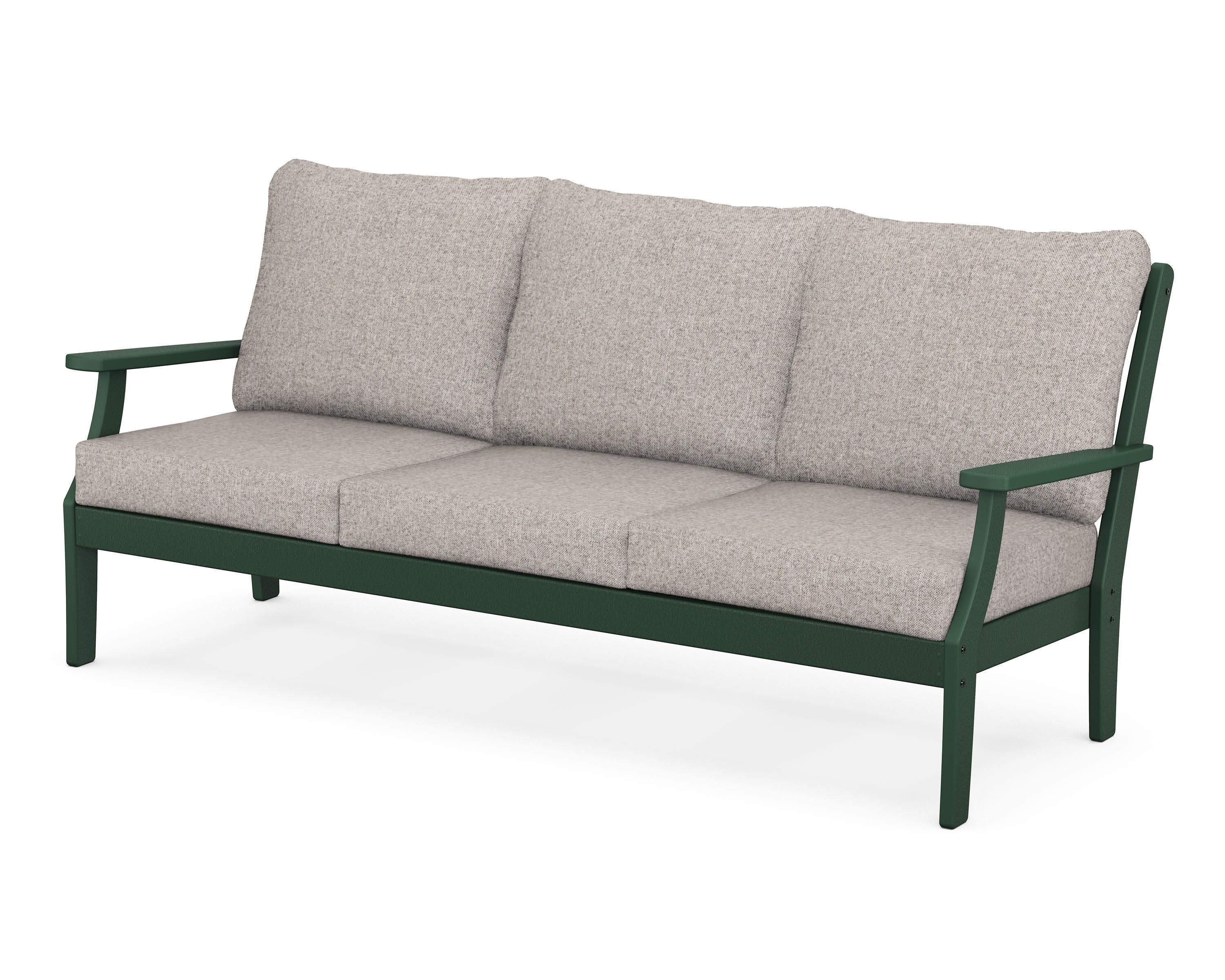 Braxton Deep Seating Sofa in Green / Weathered Tweed