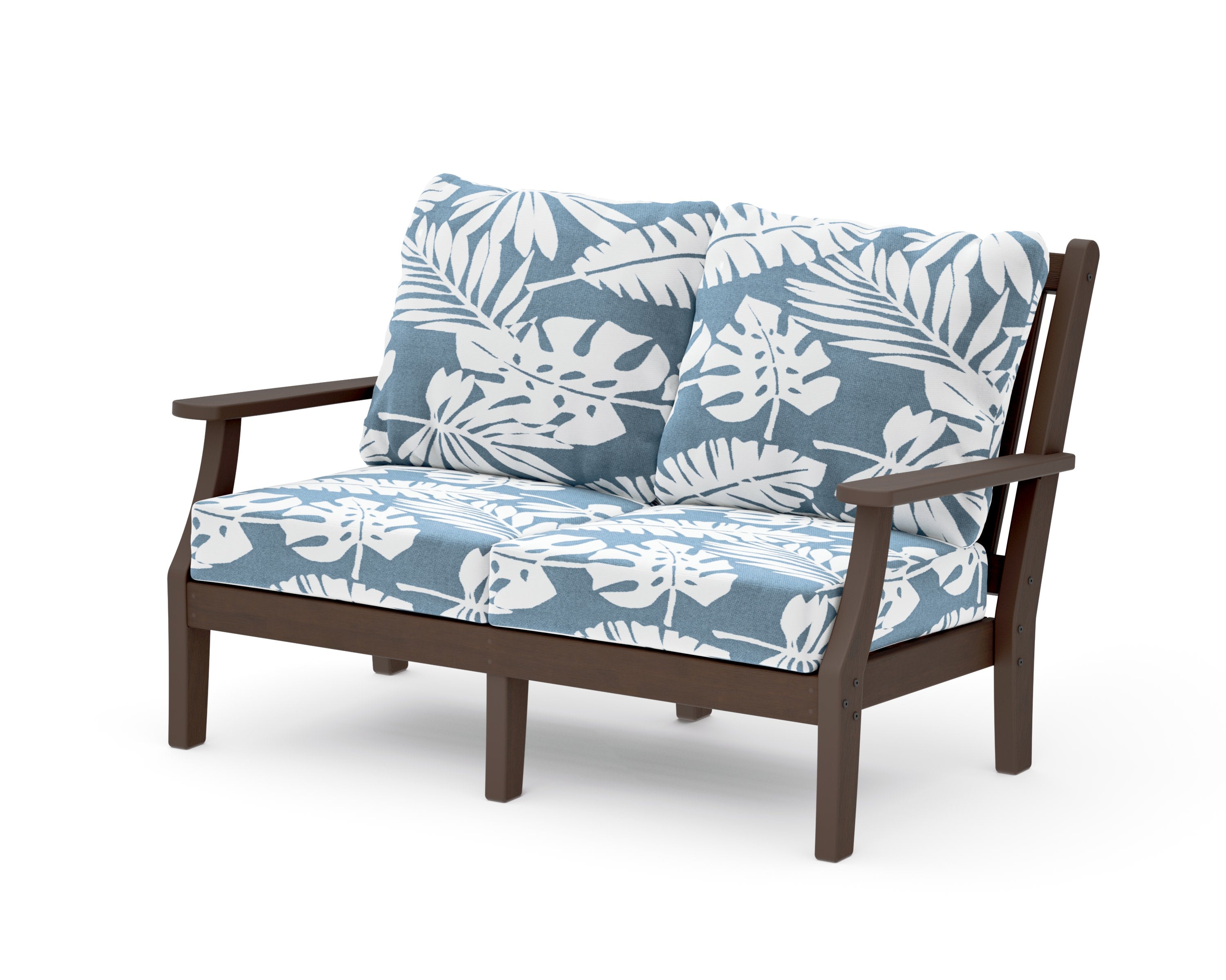 Wovendale Deep Seating Loveseat in Kona / Leaf Sky Blue