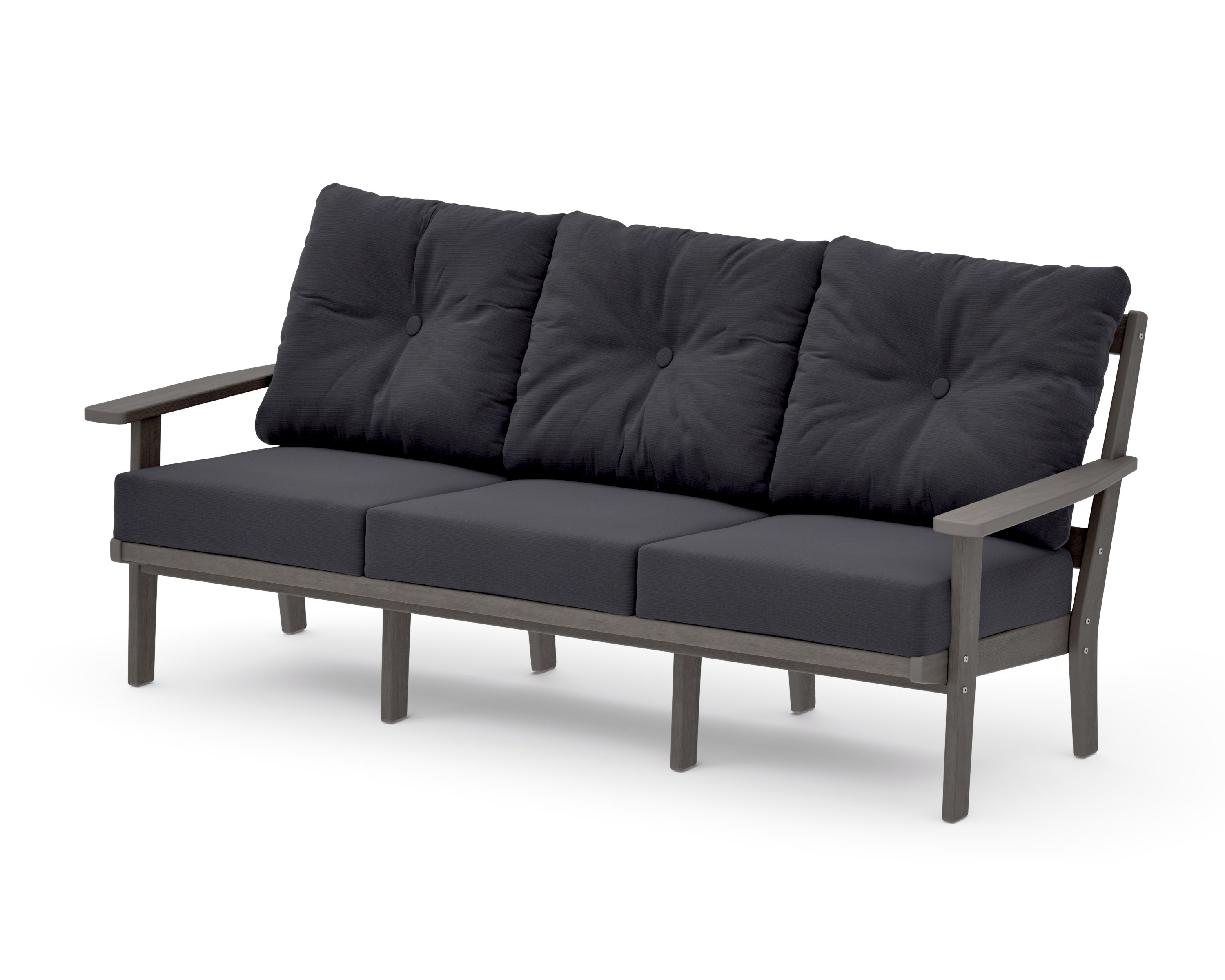 PrairieDeep Seating Sofa in Driftwood / Midnight Linen