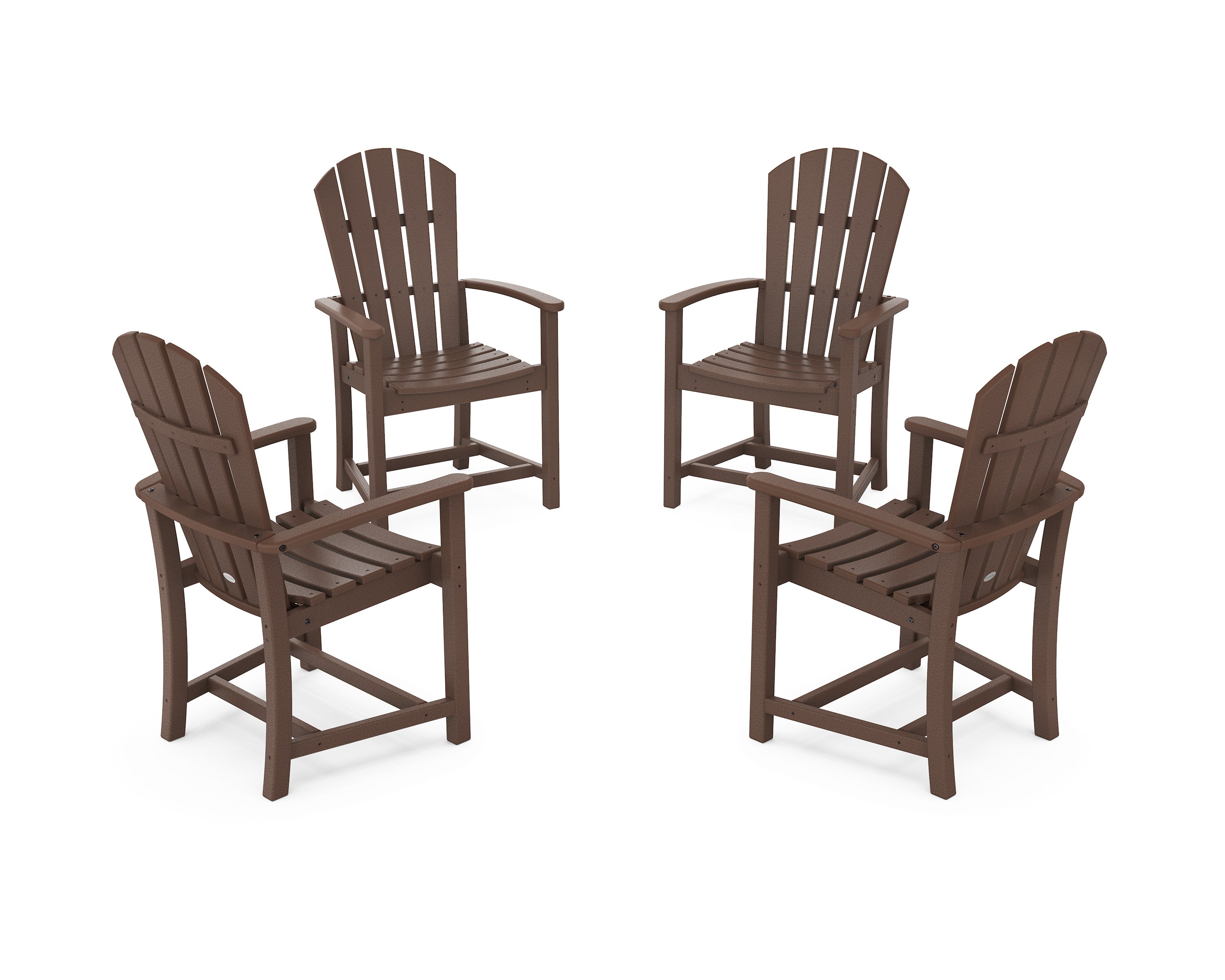 Palm Coast 4-Piece Upright Adirondack Conversation Set in Mahogany