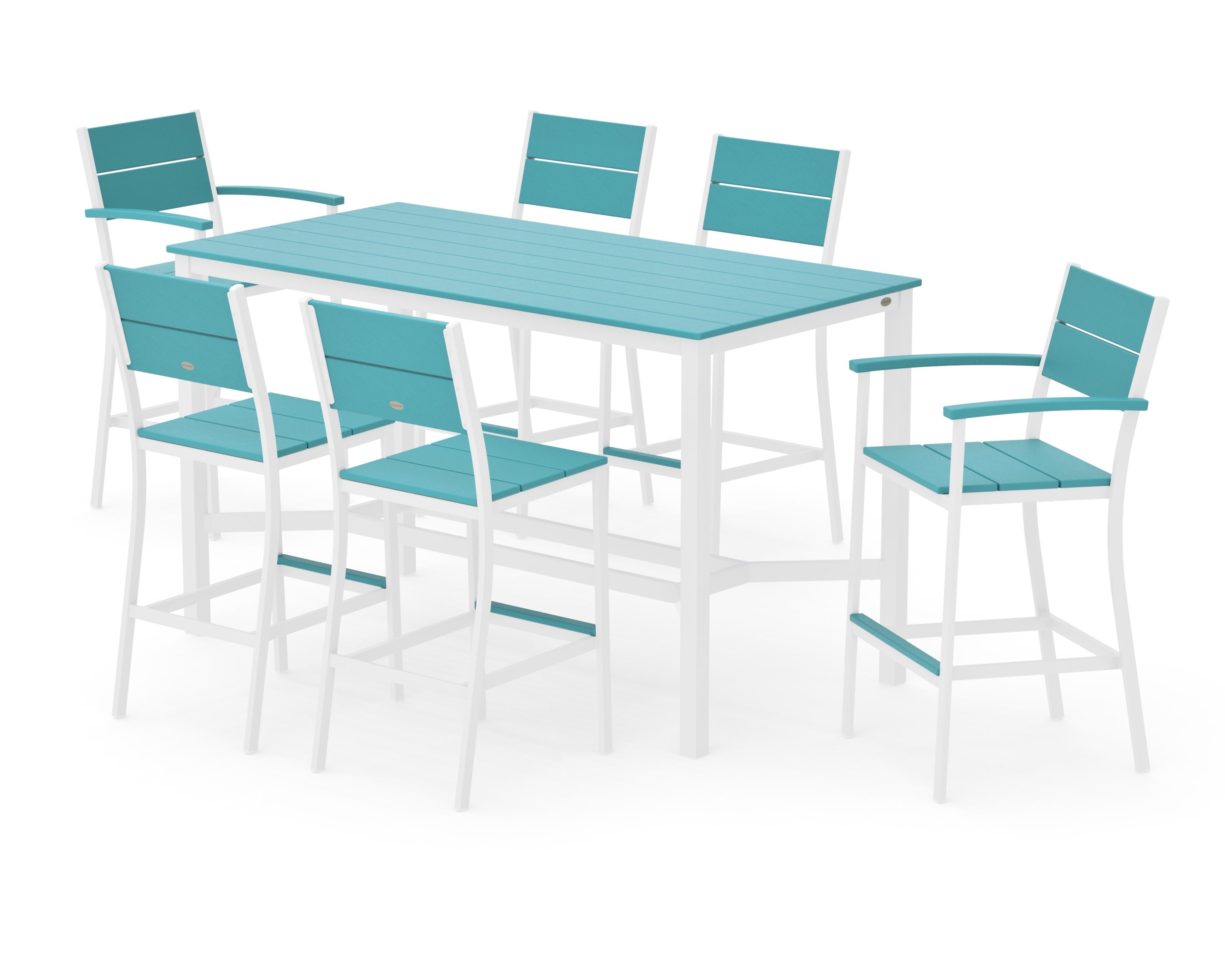 Main Street 7-Piece Bar Set in White / Aruba