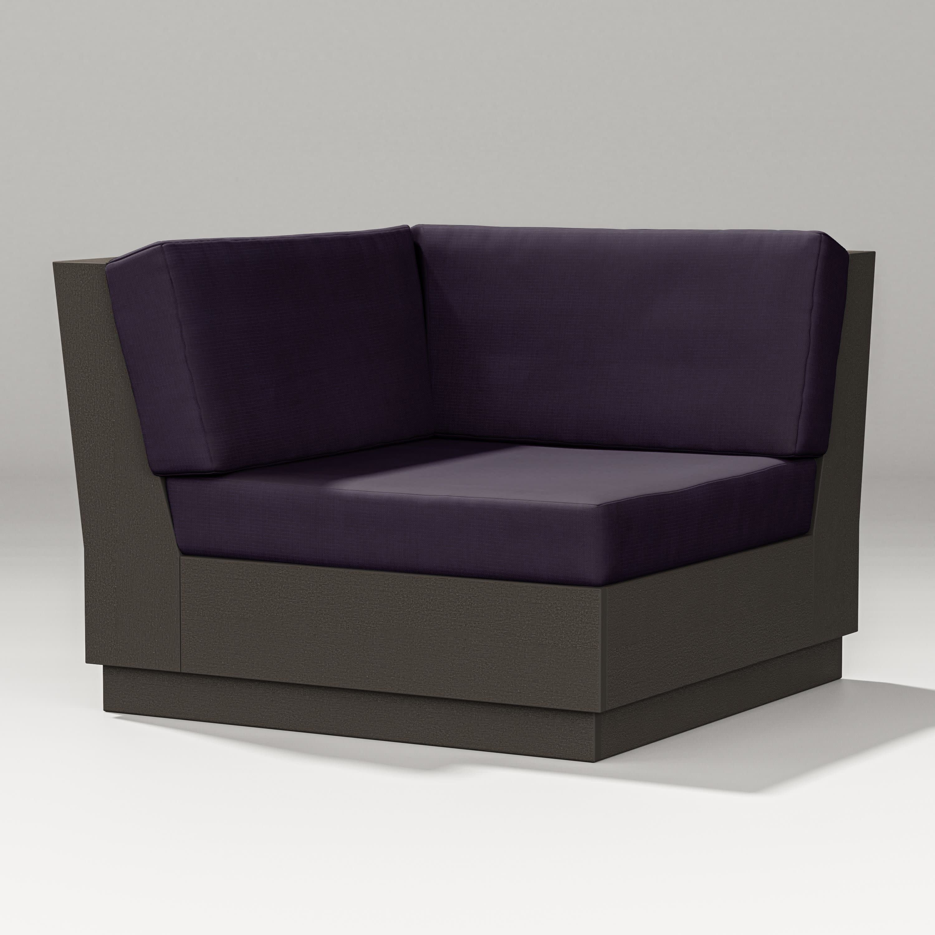 Elevate Modular Corner Chair in Vintage Coffee / Navy Linen