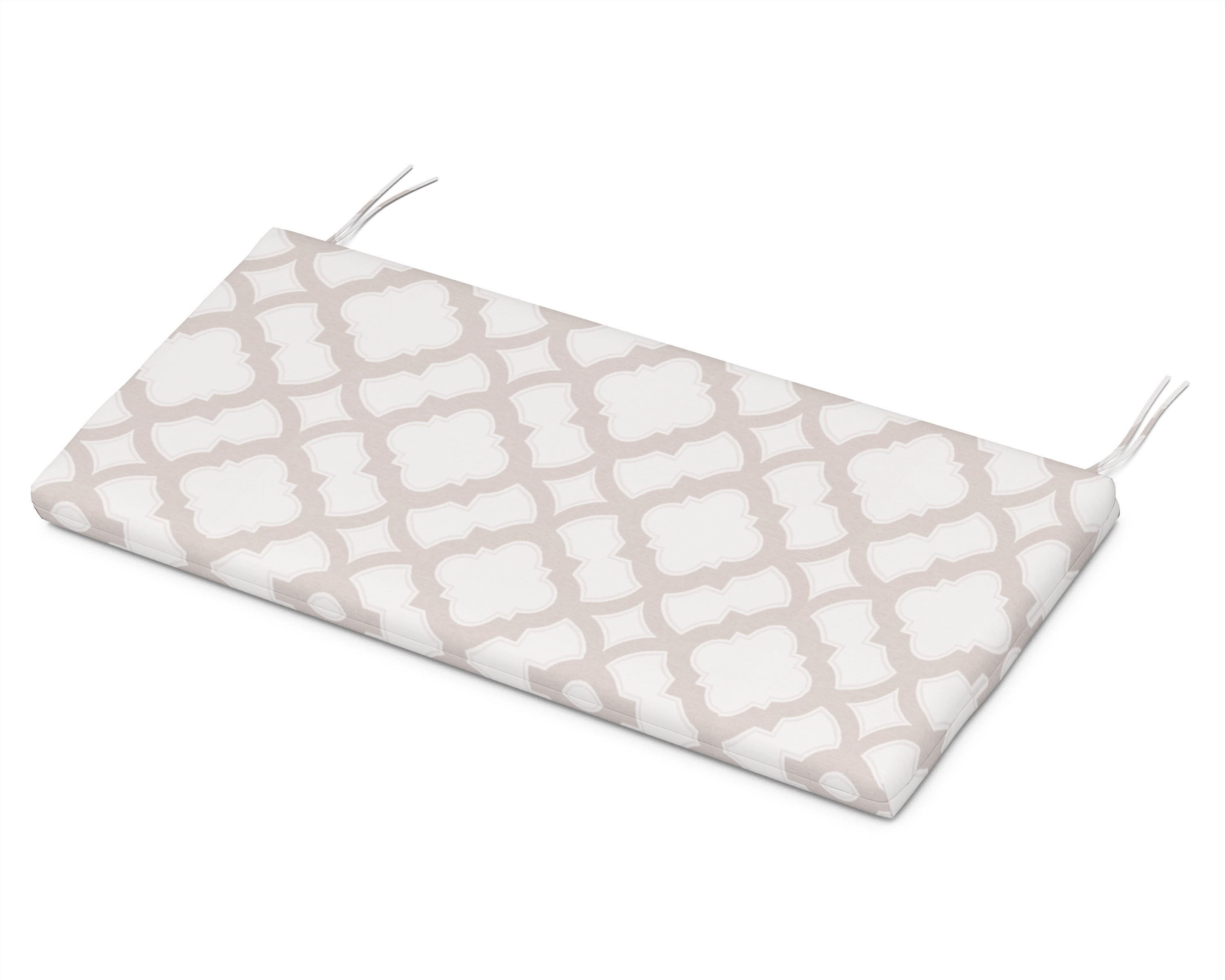 Bench Seat Cushion - 17.5"D x 45.5"W x 2.5"H in Trellis Dune Burlap