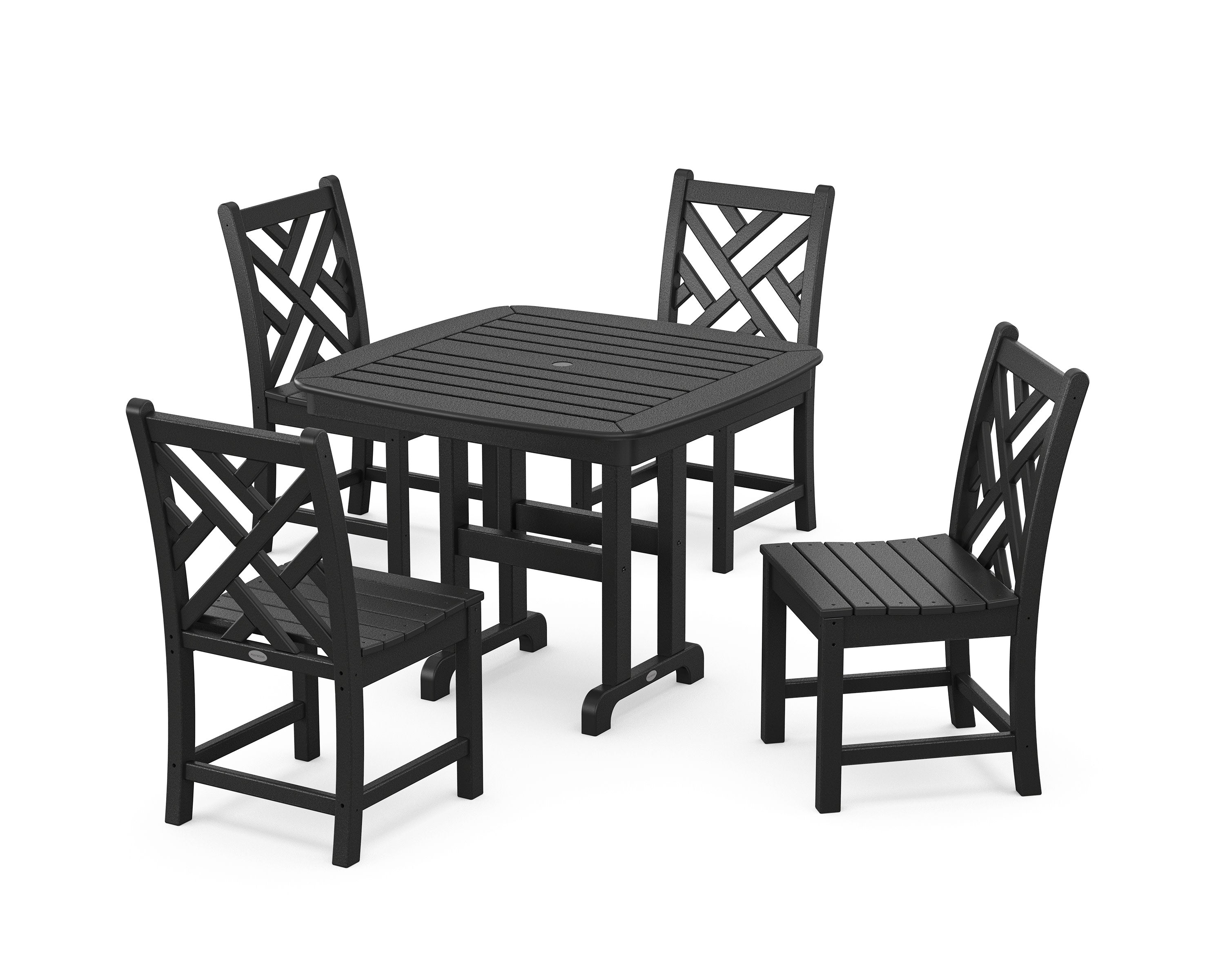 Chippendale 5-Piece Side Chair Dining Set in Black