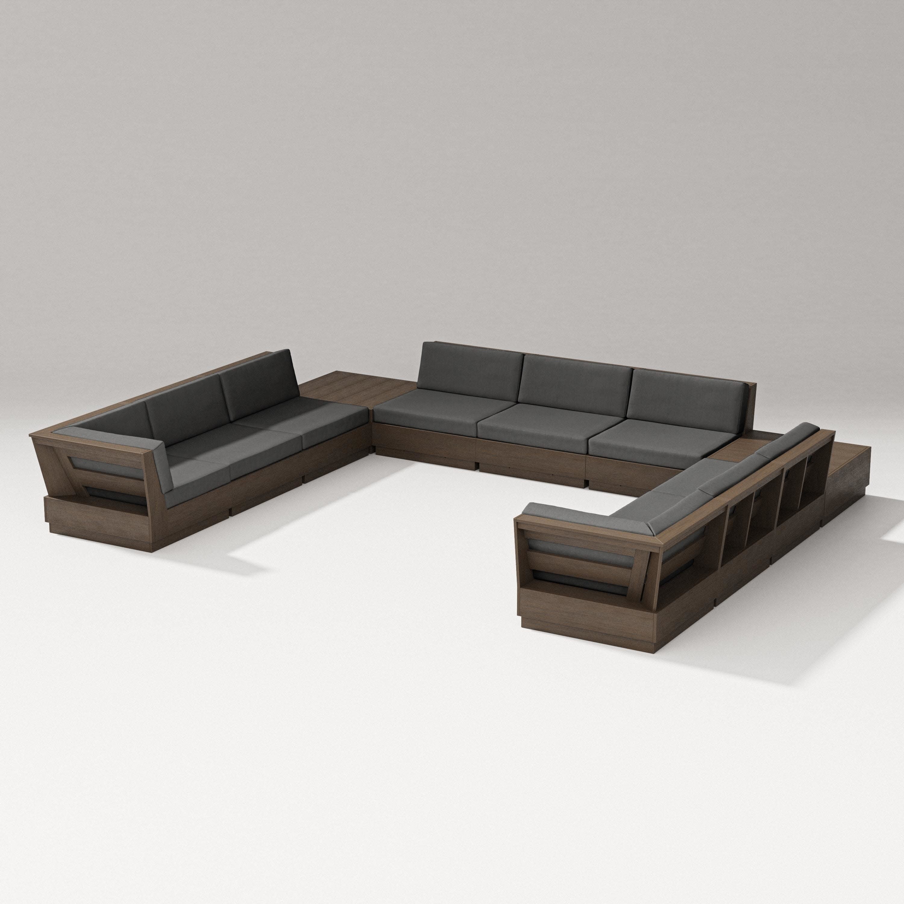 Elevate 11-Piece U-Shaped Sofa Sectional in Kona / Spectrum Carbon