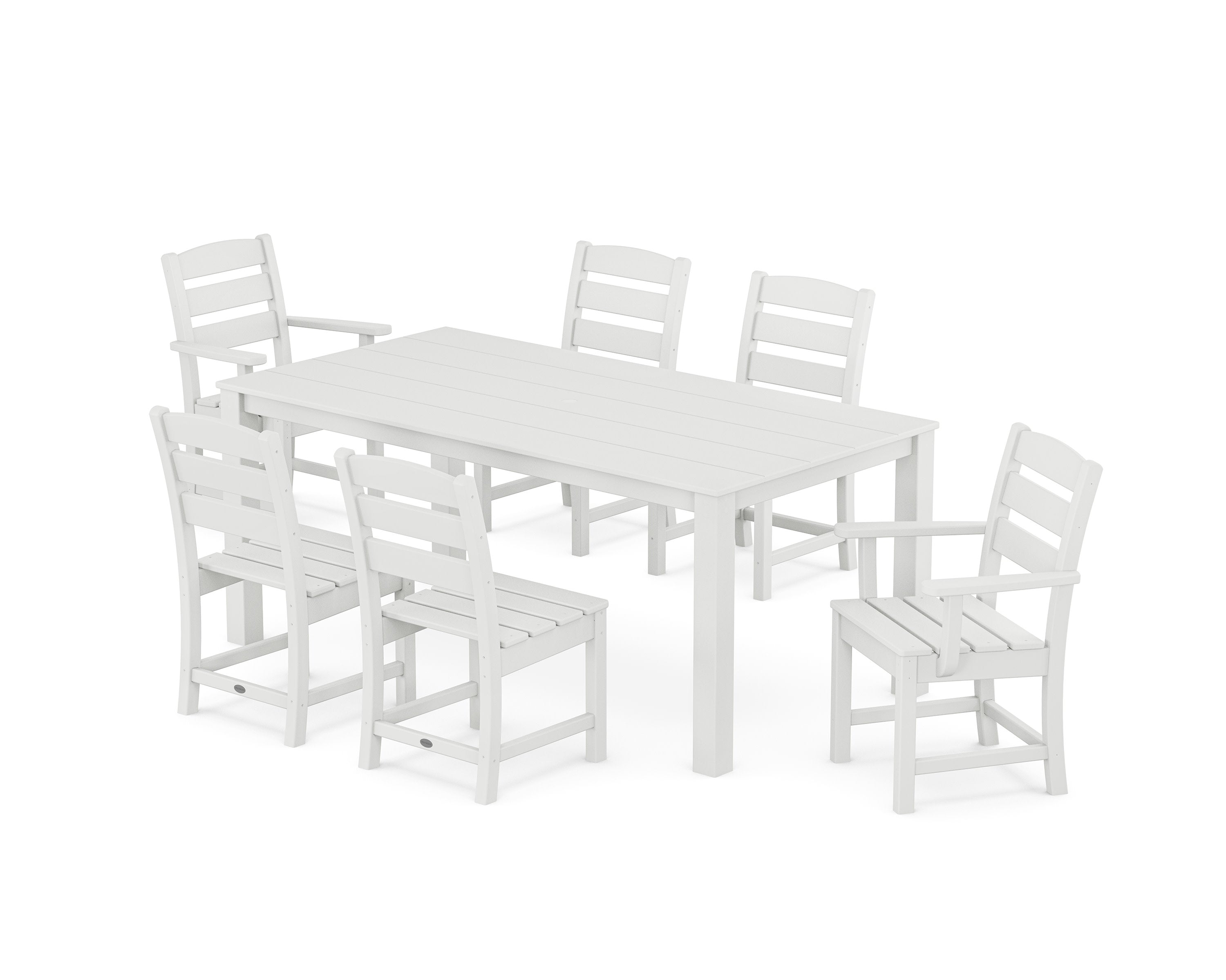 Lakeside 7-Piece Parsons Dining Set in White
