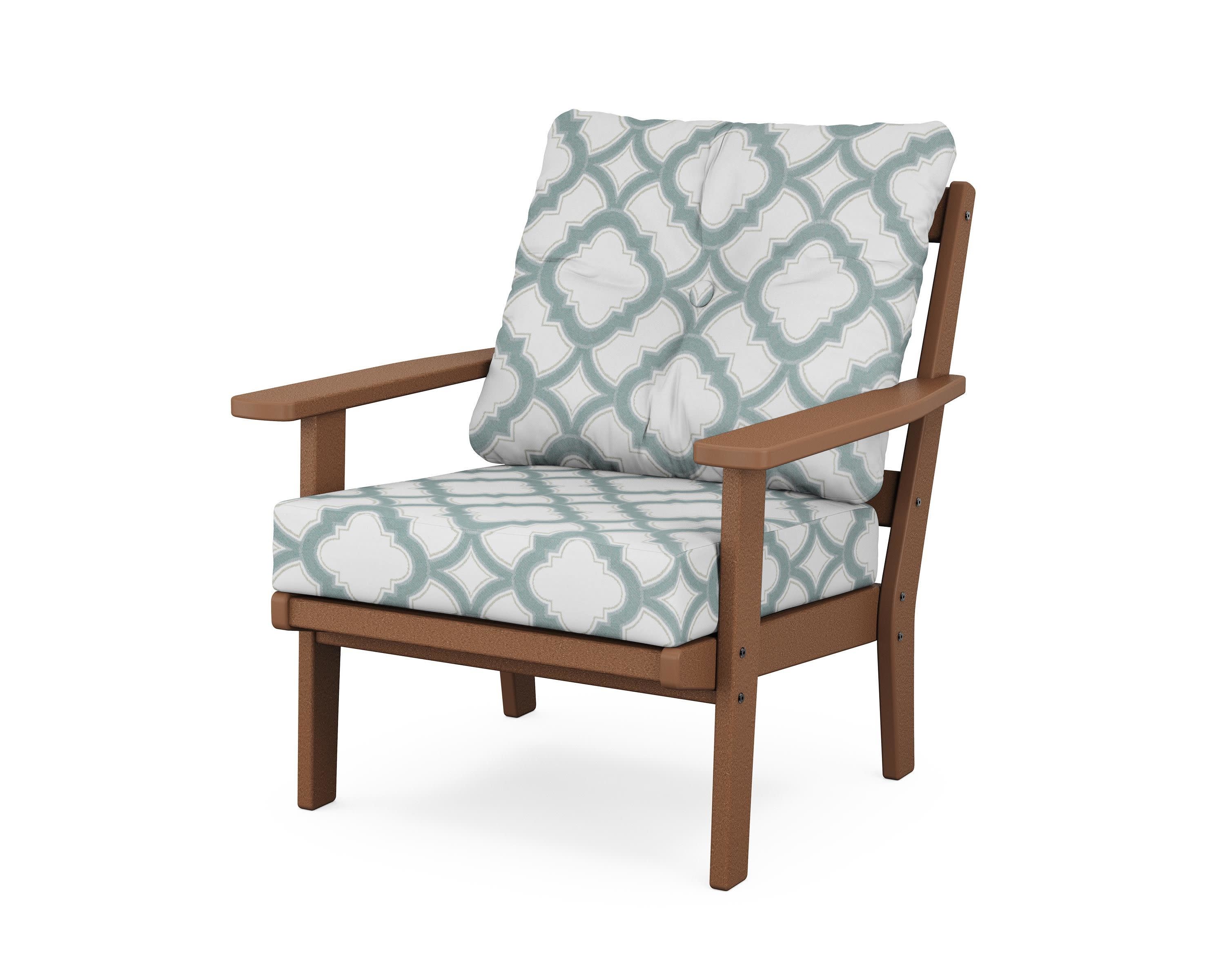 Oxford Deep Seating Chair in Teak / Trellis Glacier Spa
