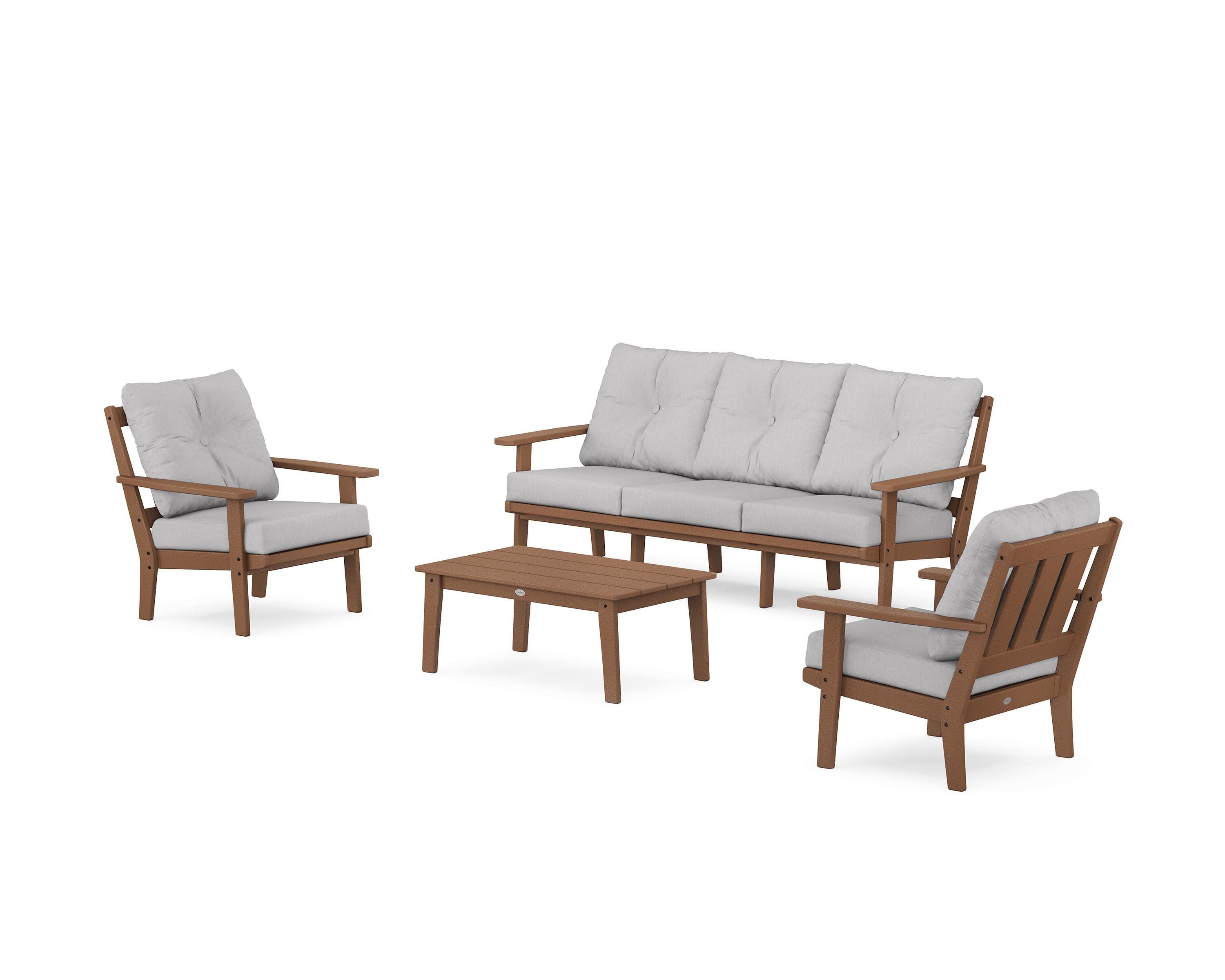 Oxford 4-Piece Deep Seating Set with Sofa in Teak / Granite
