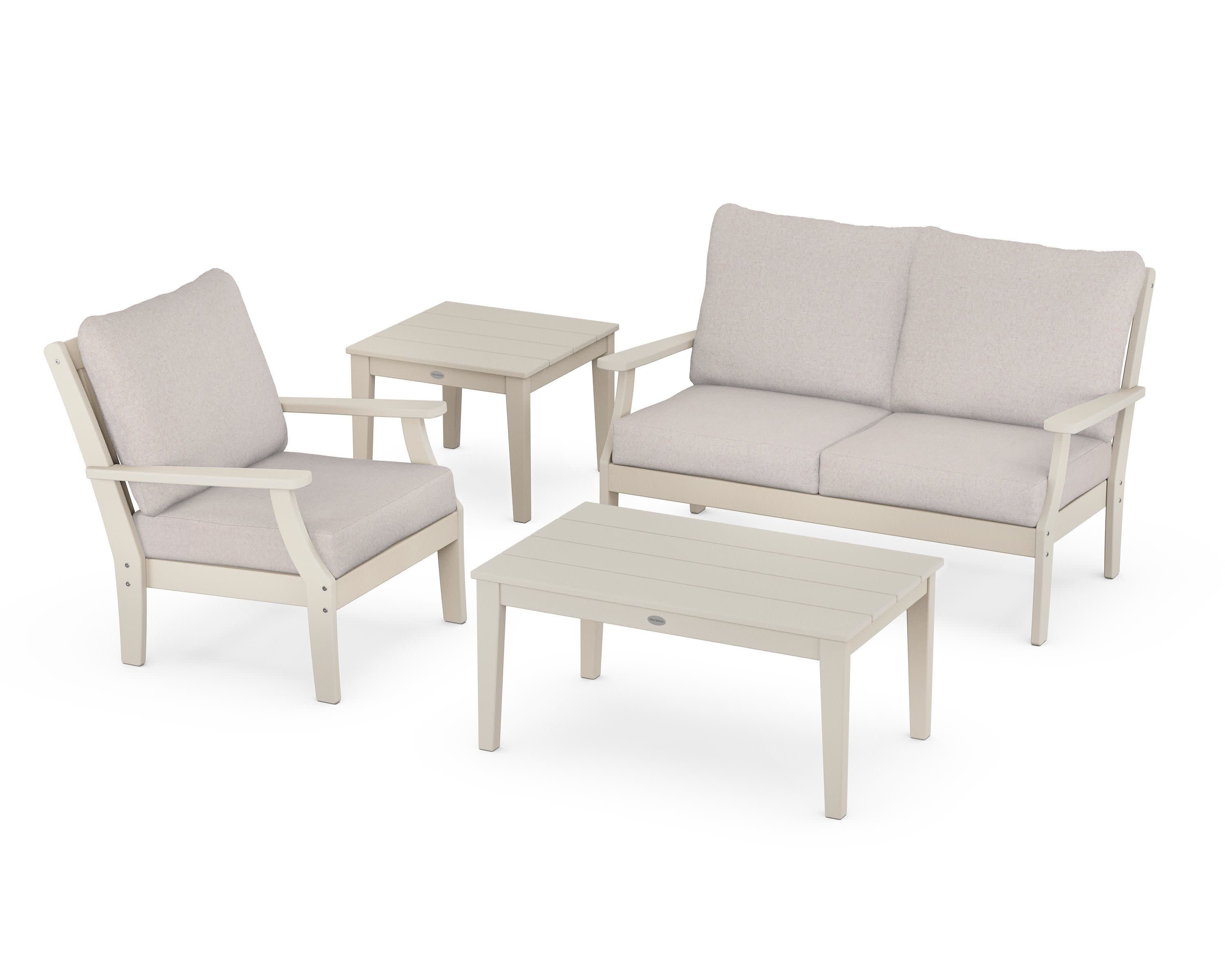 Braxton 4-Piece Deep Seating Set in Sand / Dune Burlap