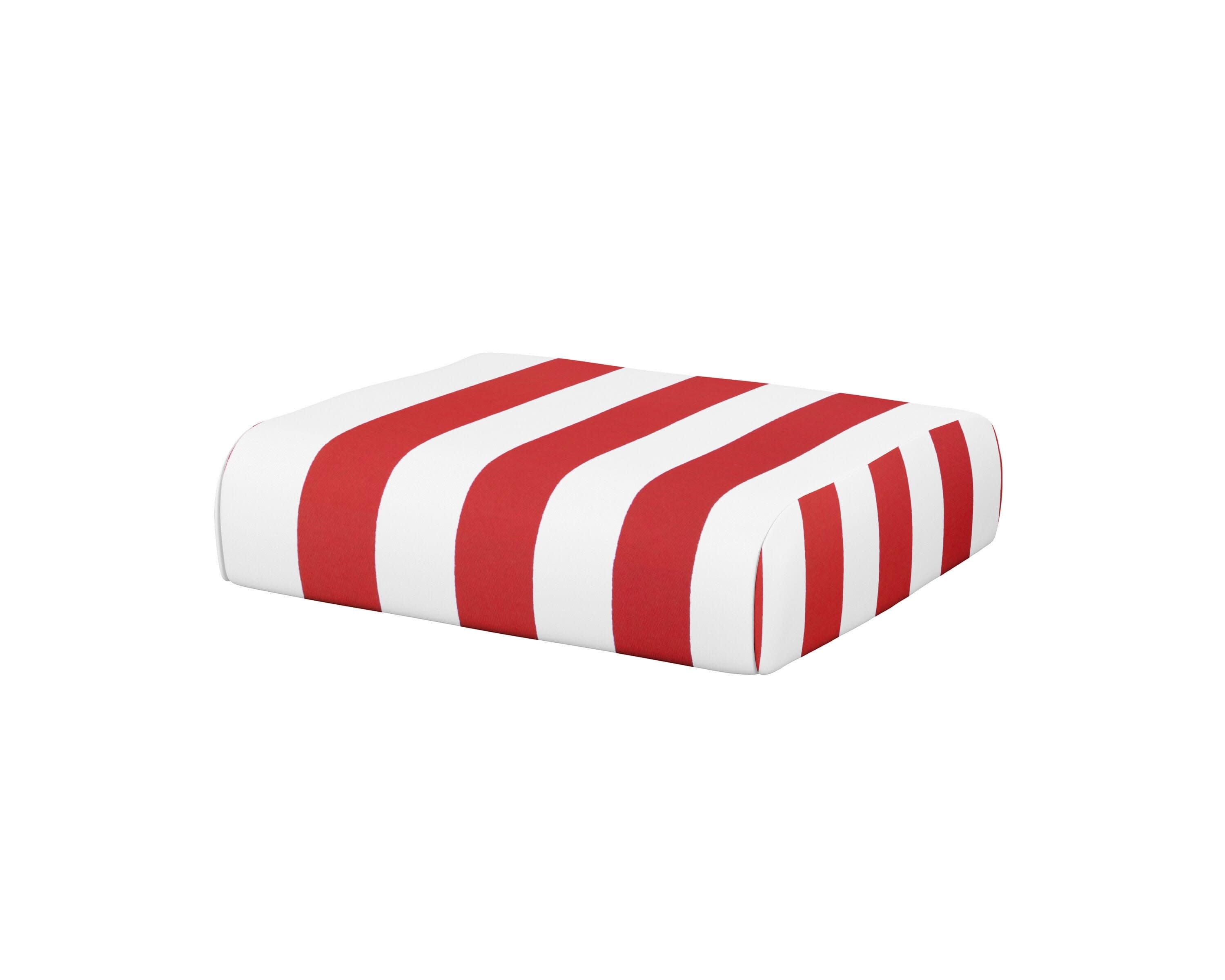 Club Ottoman Cushion in Cabana Stripe Crimson