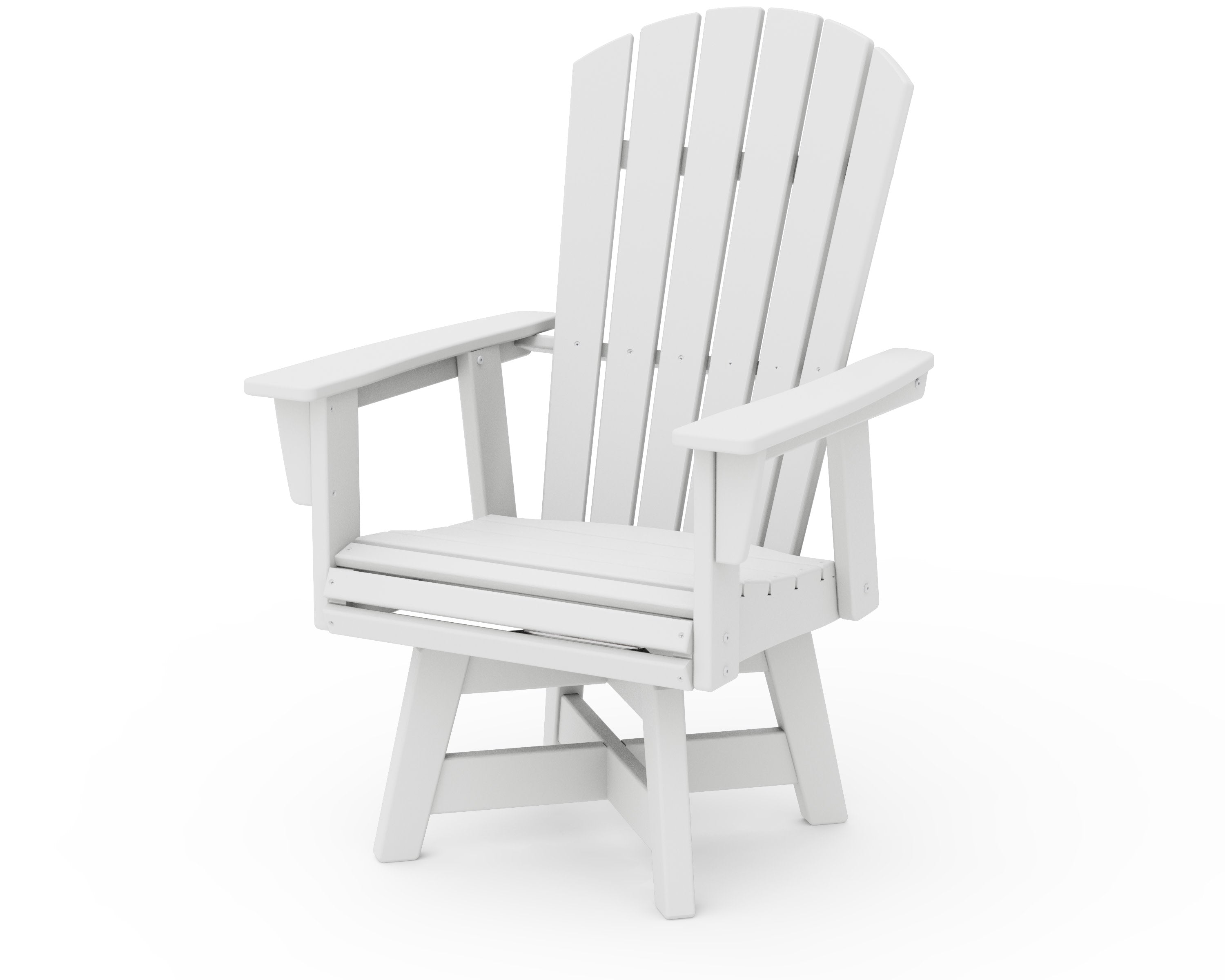 Nautical Curveback Adirondack Swivel Dining Chair in White