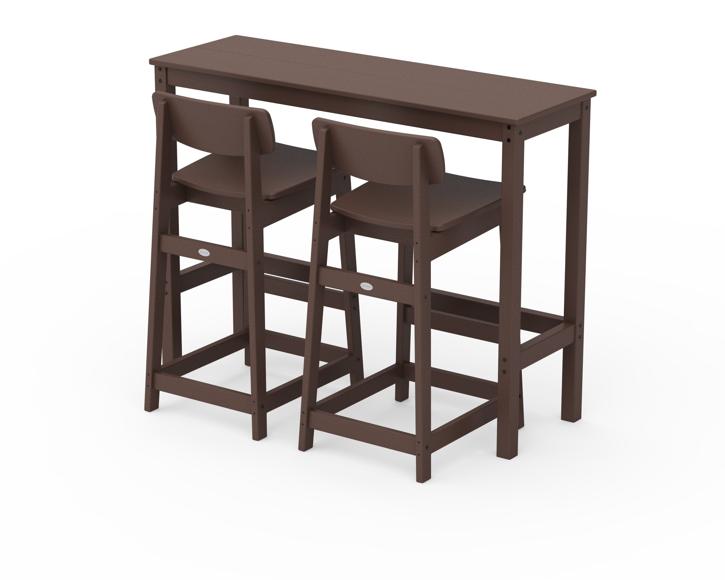 Modern Studio Urban Lowback Bar Chair 3-Piece Balcony Set in Mahogany
