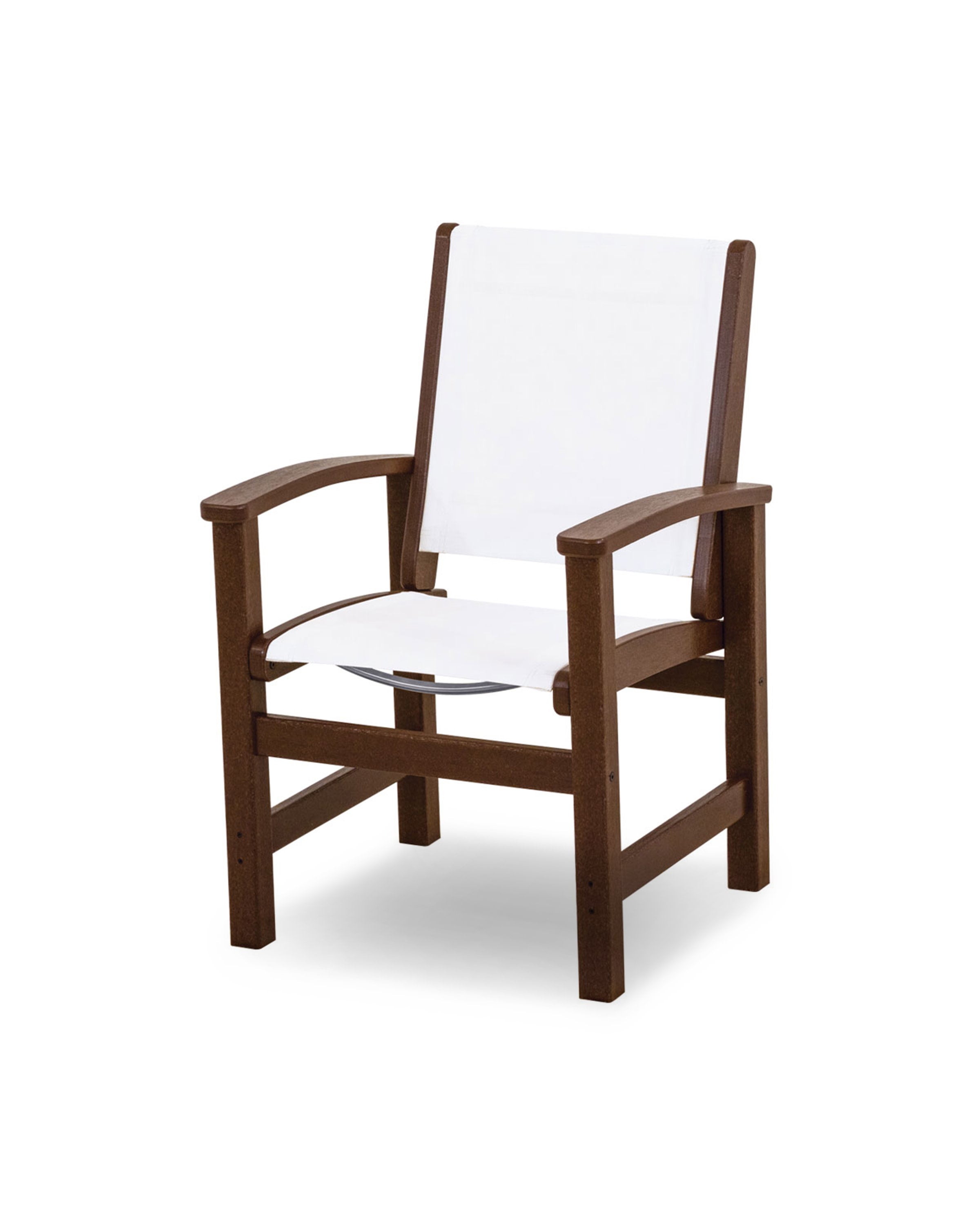 Coastal Dining Chair in Mahogany / White Sling