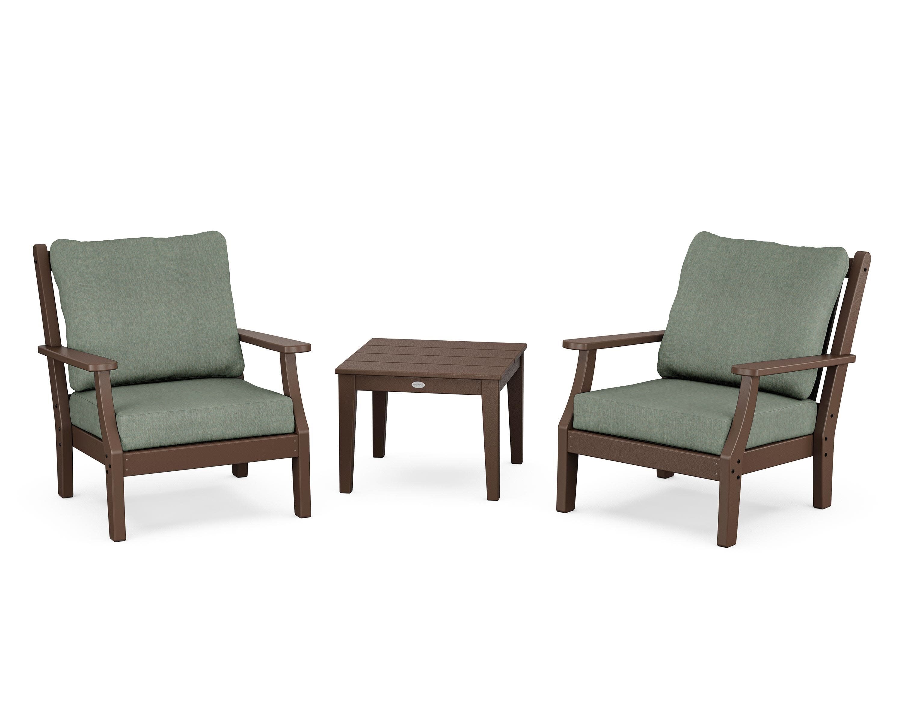 Wovendale 3-Piece Deep Seating Set in Mahogany / Cast Sage