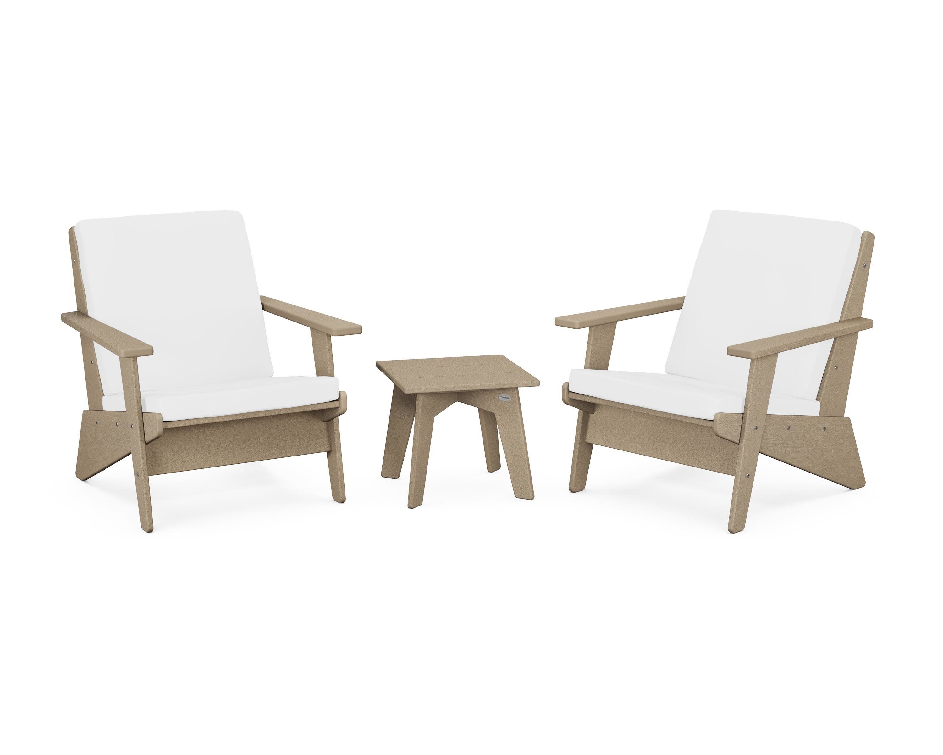Riviera Modern Lounge 3-Piece Set in Vintage Sahara / Natural