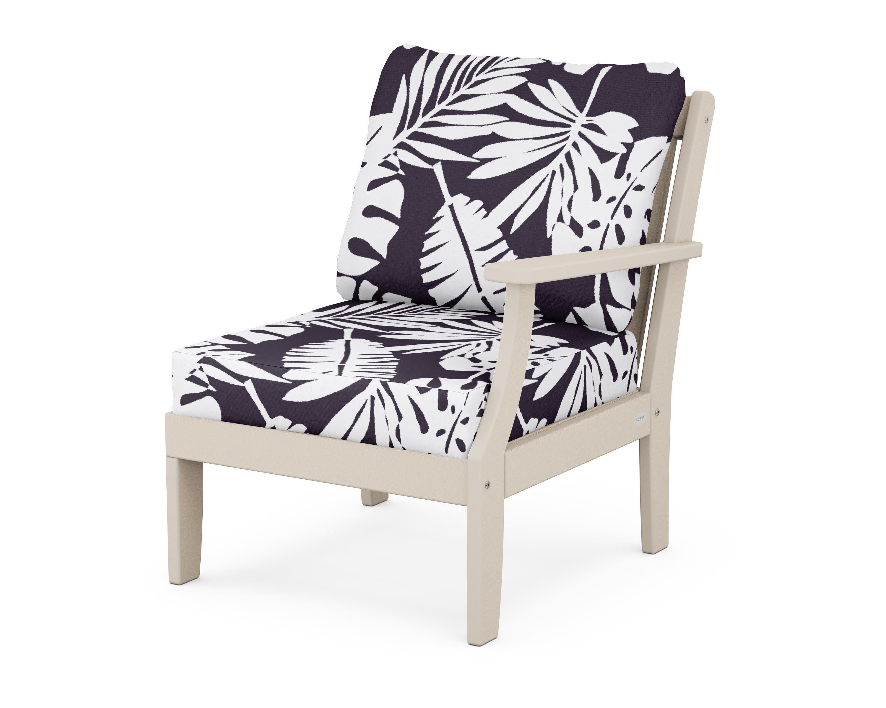 Braxton Modular Right Arm Chair in Sand / Leaf Navy