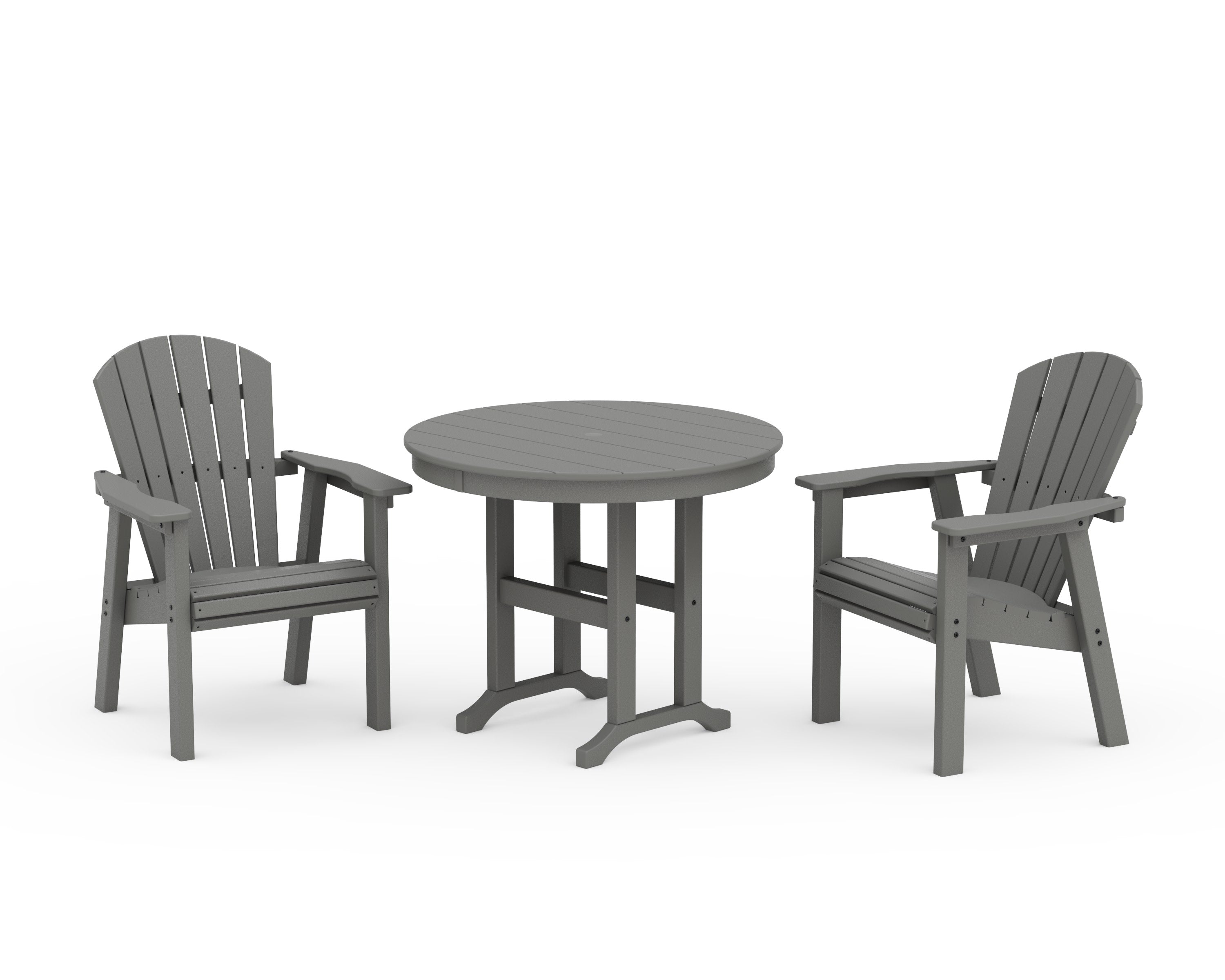 Seashell 3-Piece Round Farmhouse Dining Set