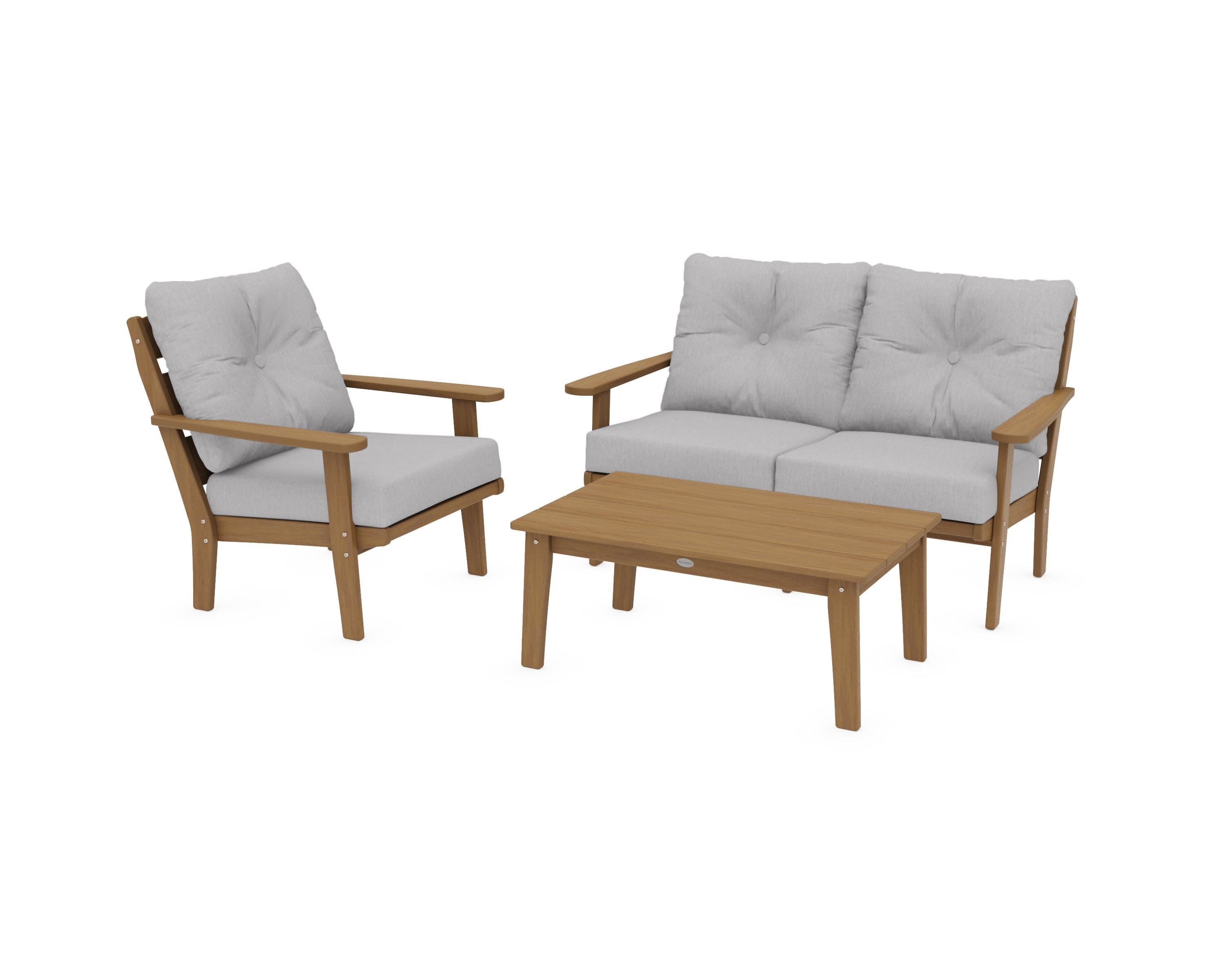 Lakeside 3-Piece Deep Seating Set in Natural / Granite