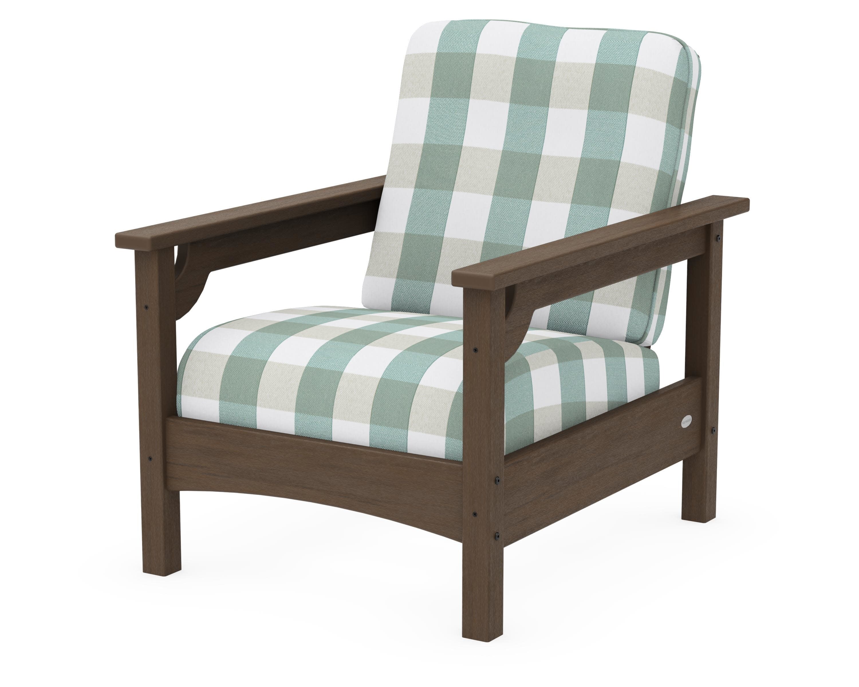 Club Chair in Kona / Buffalo Plaid Glacier Spa