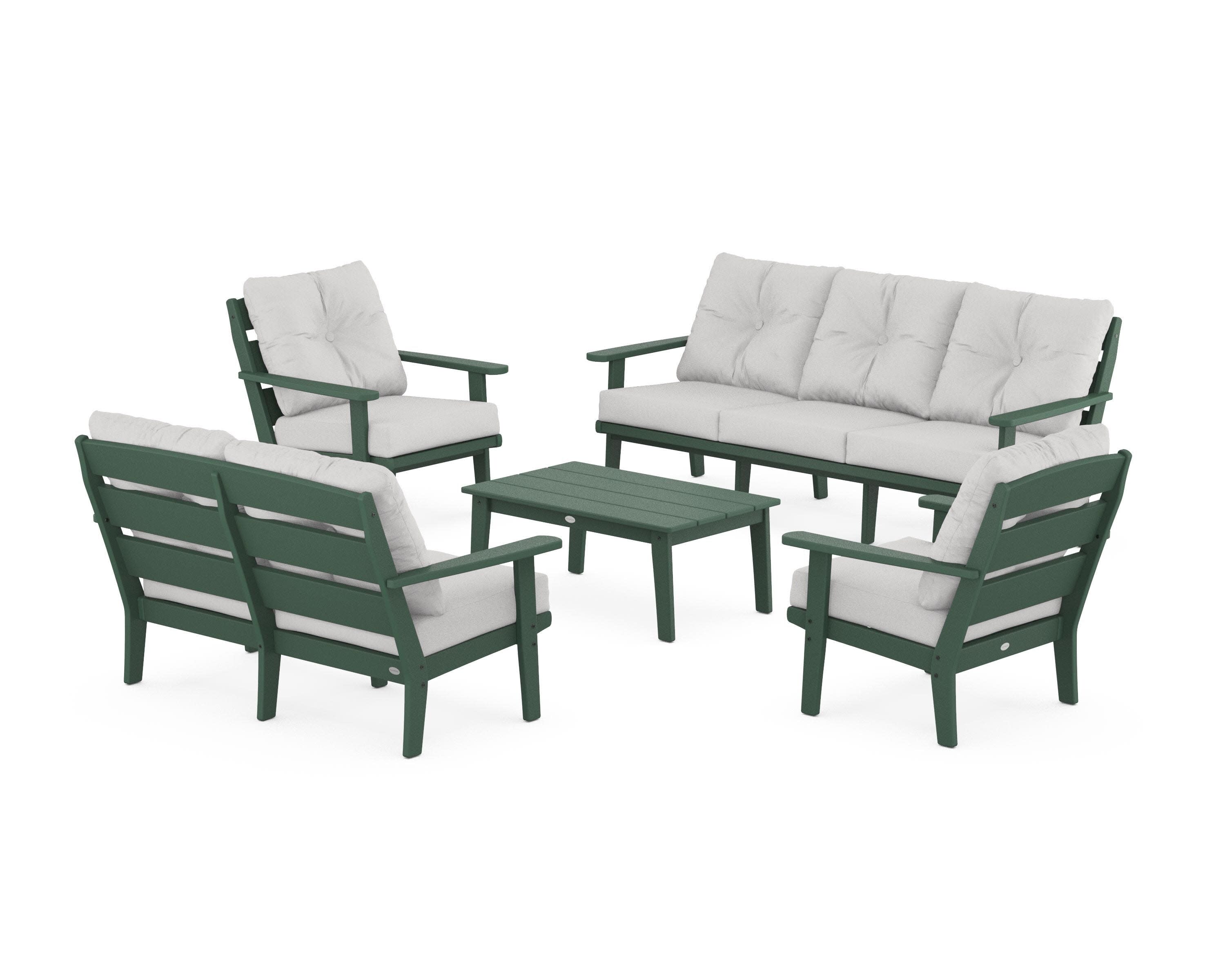 Lakeside 5-Piece Lounge Sofa Set in Green / Diamond in the Rough