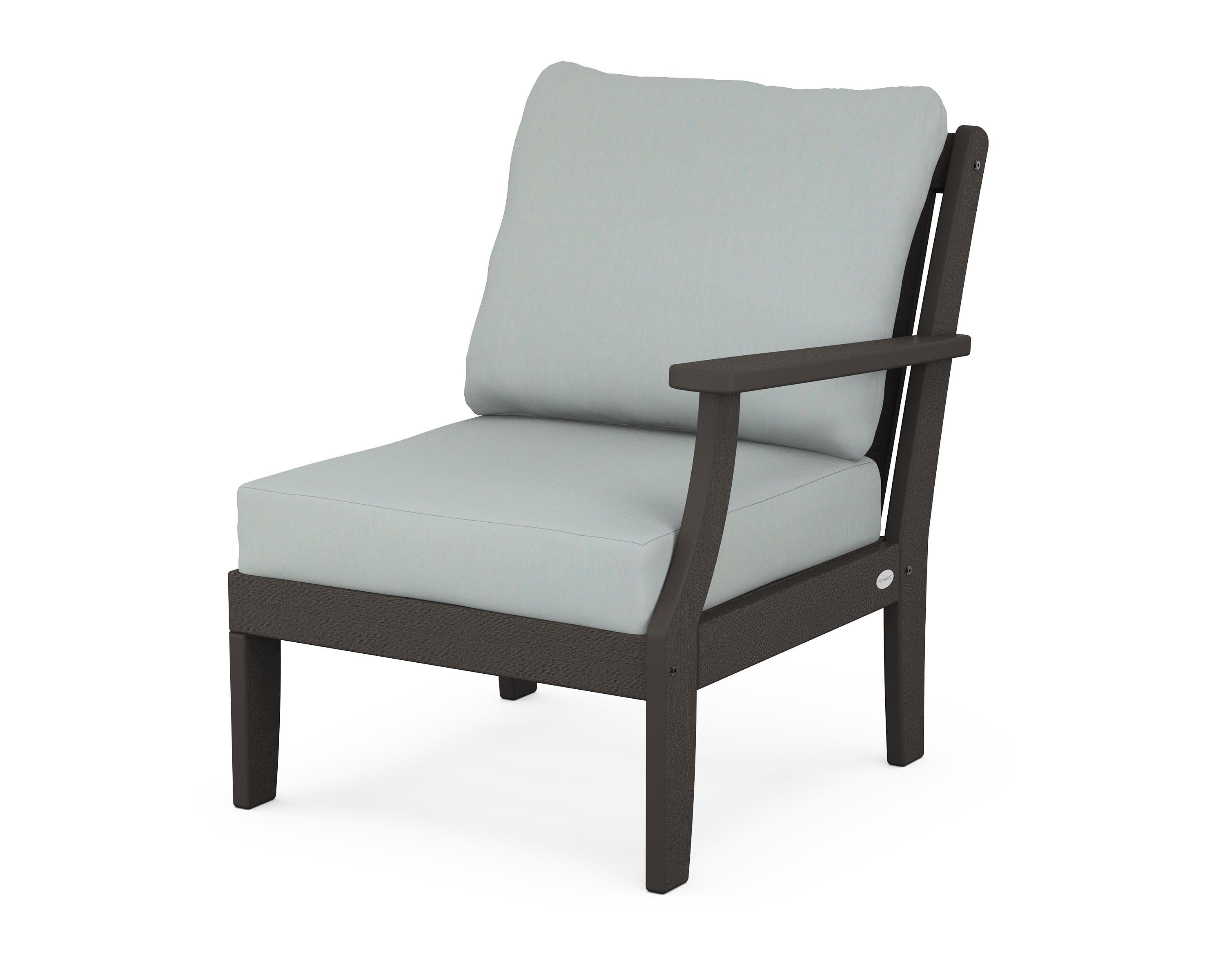 Braxton Modular Right Arm Chair in Vintage Coffee / Spa