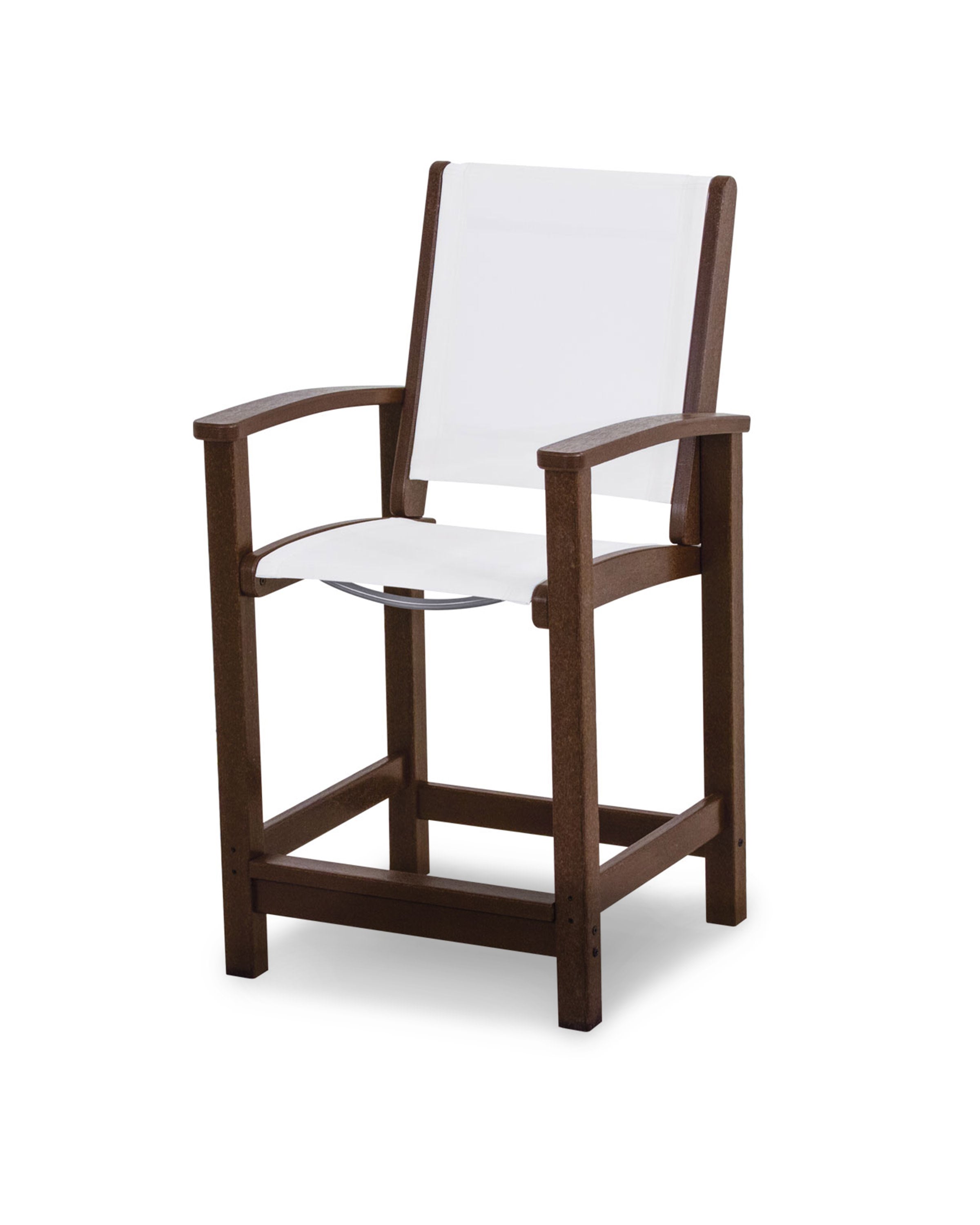 Coastal Counter Chair in Mahogany / White Sling