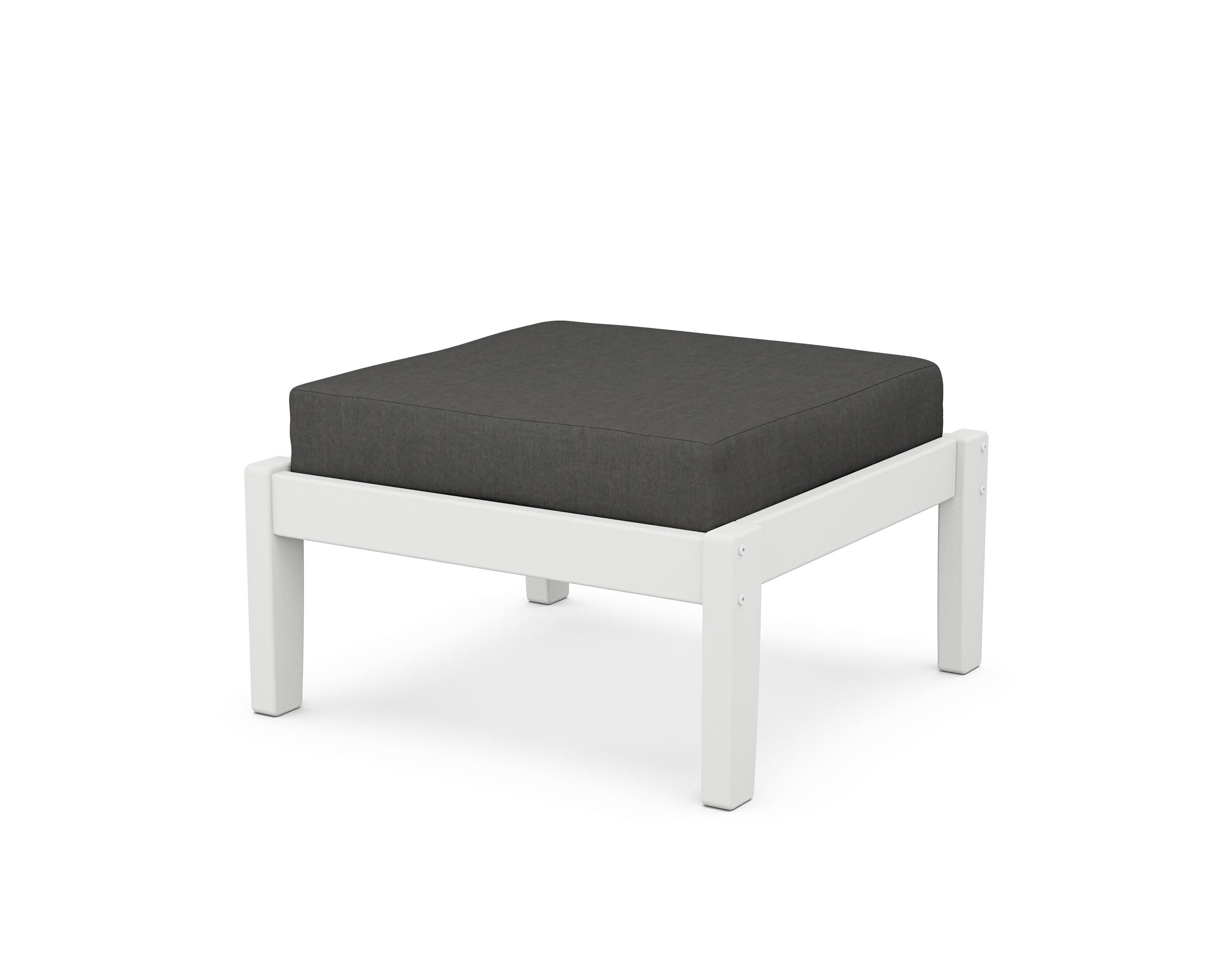 Deep Seating Ottoman in White / Spectrum Carbon