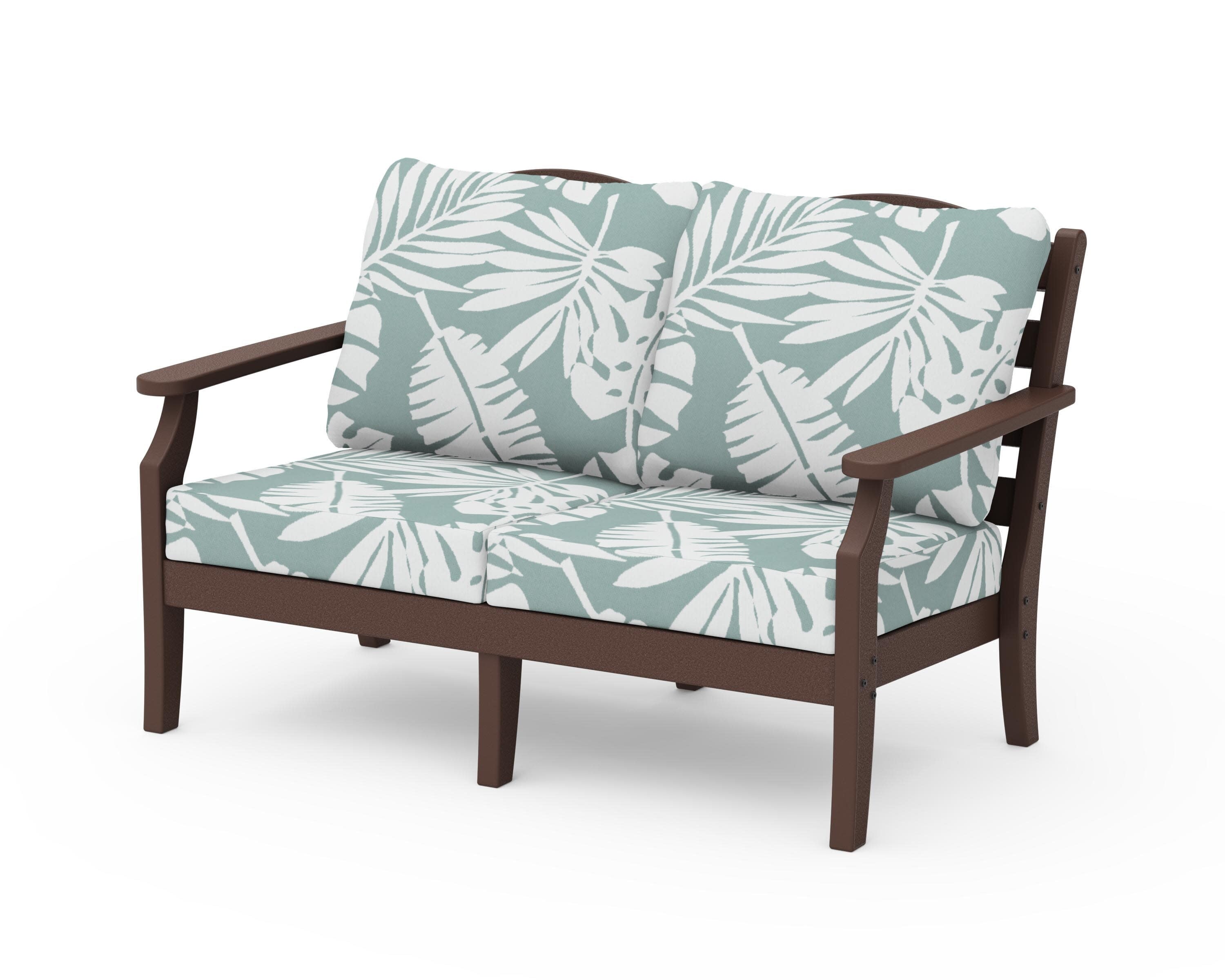Savannah Deep Seating Loveseat in Mahogany / Leaf Glacier Spa