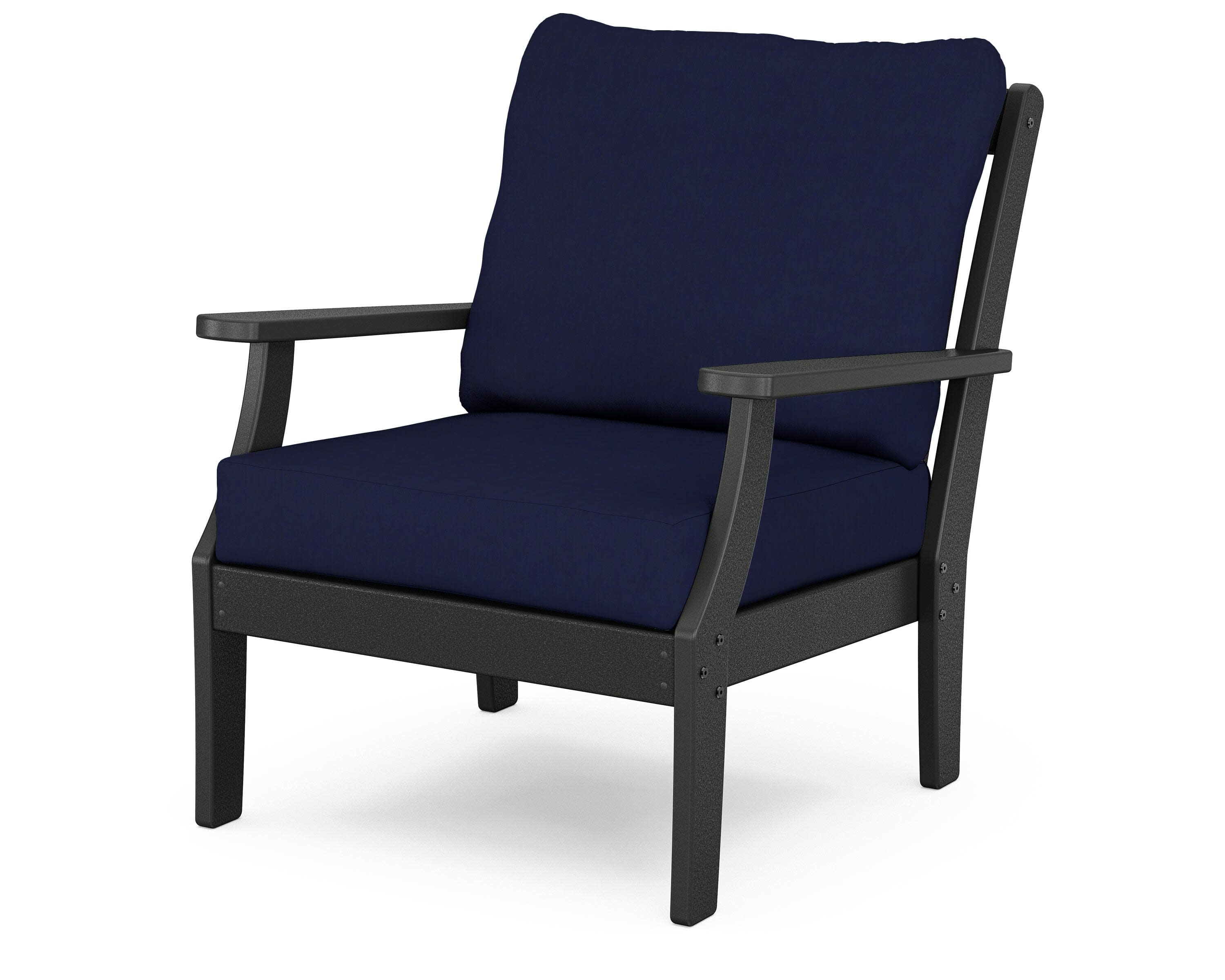 Braxton Deep Seating Chair in Black / Navy