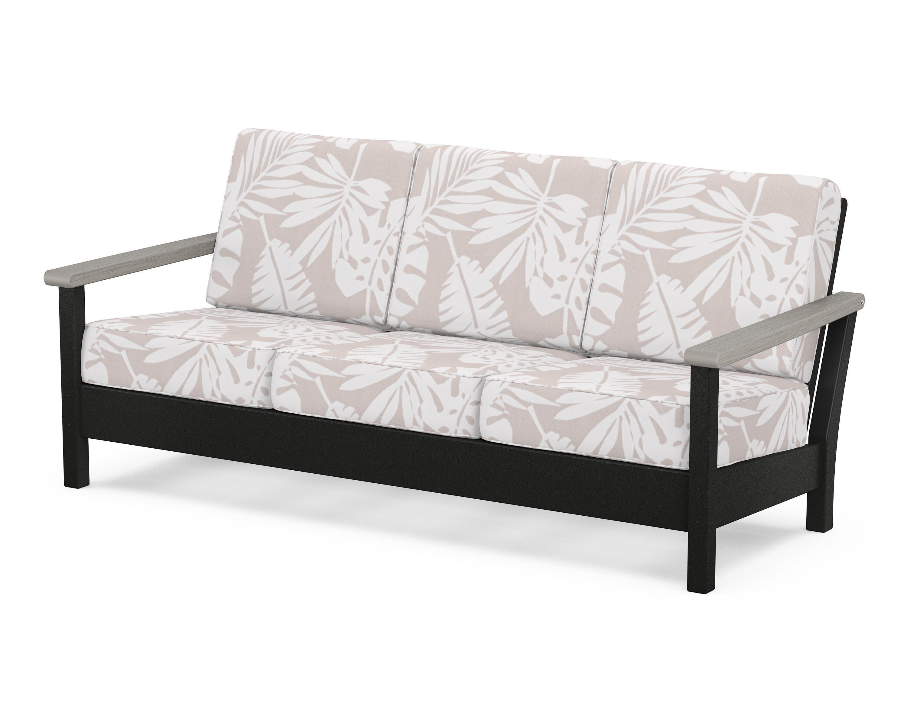 Harbour Deep Seating Sofa in Black / Driftwood / Leaf Dune Burlap